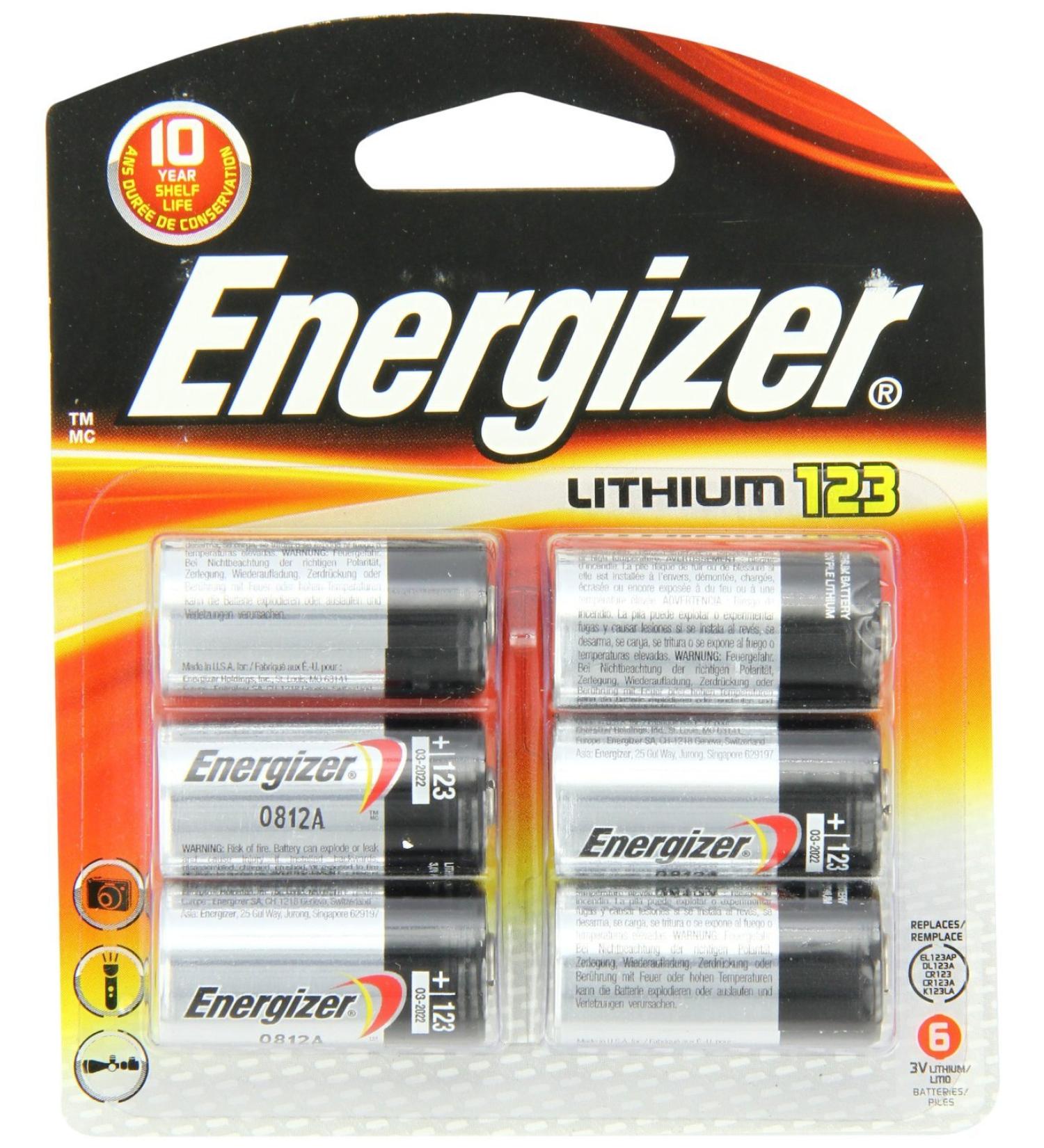 Energizer Photo Battery 123 6-Count Bulk 6 Count (Pack of 1)