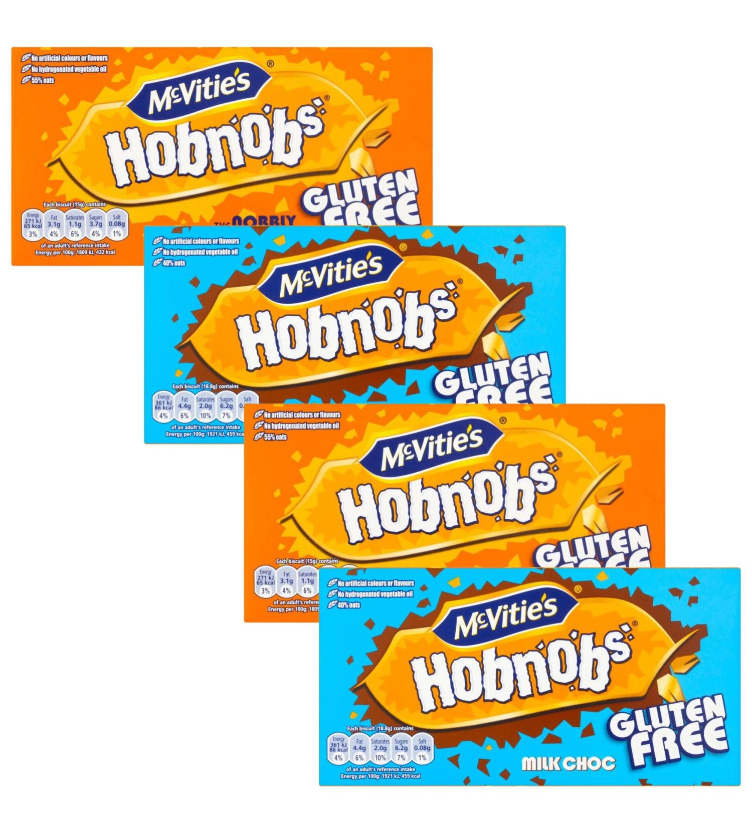 McVitie's Gluten Free Hobnobs and Milk Chocolate Hobnobs 4X 150g Multipack - Buy Online on GoSupps.com