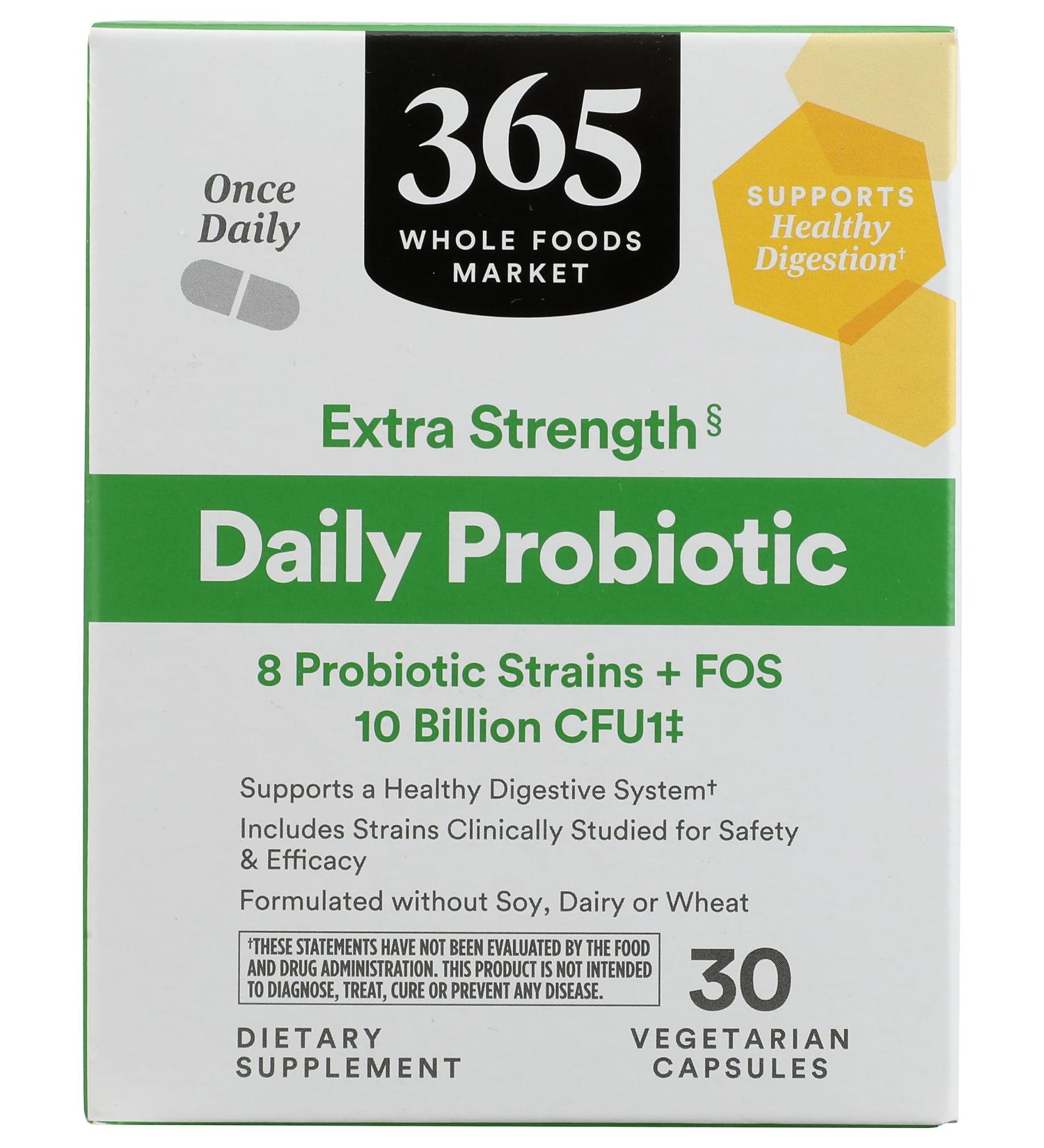 365 by Whole Foods Market Extra Strength Daily Probiotic 10 billion CFU 30 ct - Buy Online on GoSupps.com