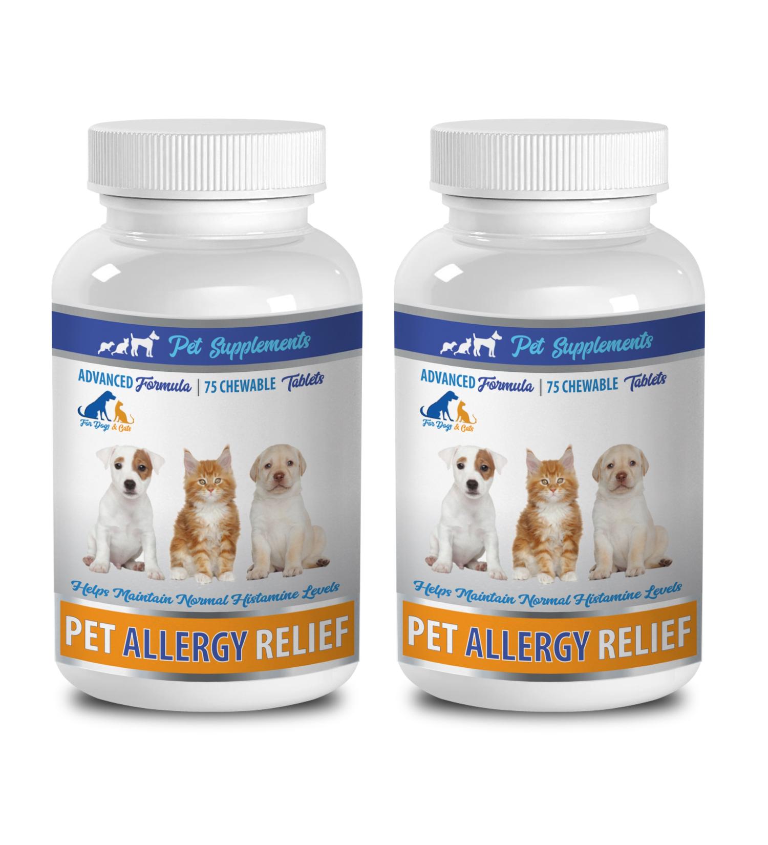 cat Allergy Relief - Allergy Relief Pets - for Dogs and Cats - Amazing Formula - Chewy Tablets - cat Allergy Reducer - 2 Bottle (150 Chews) - Buy Online on GoSupps.com