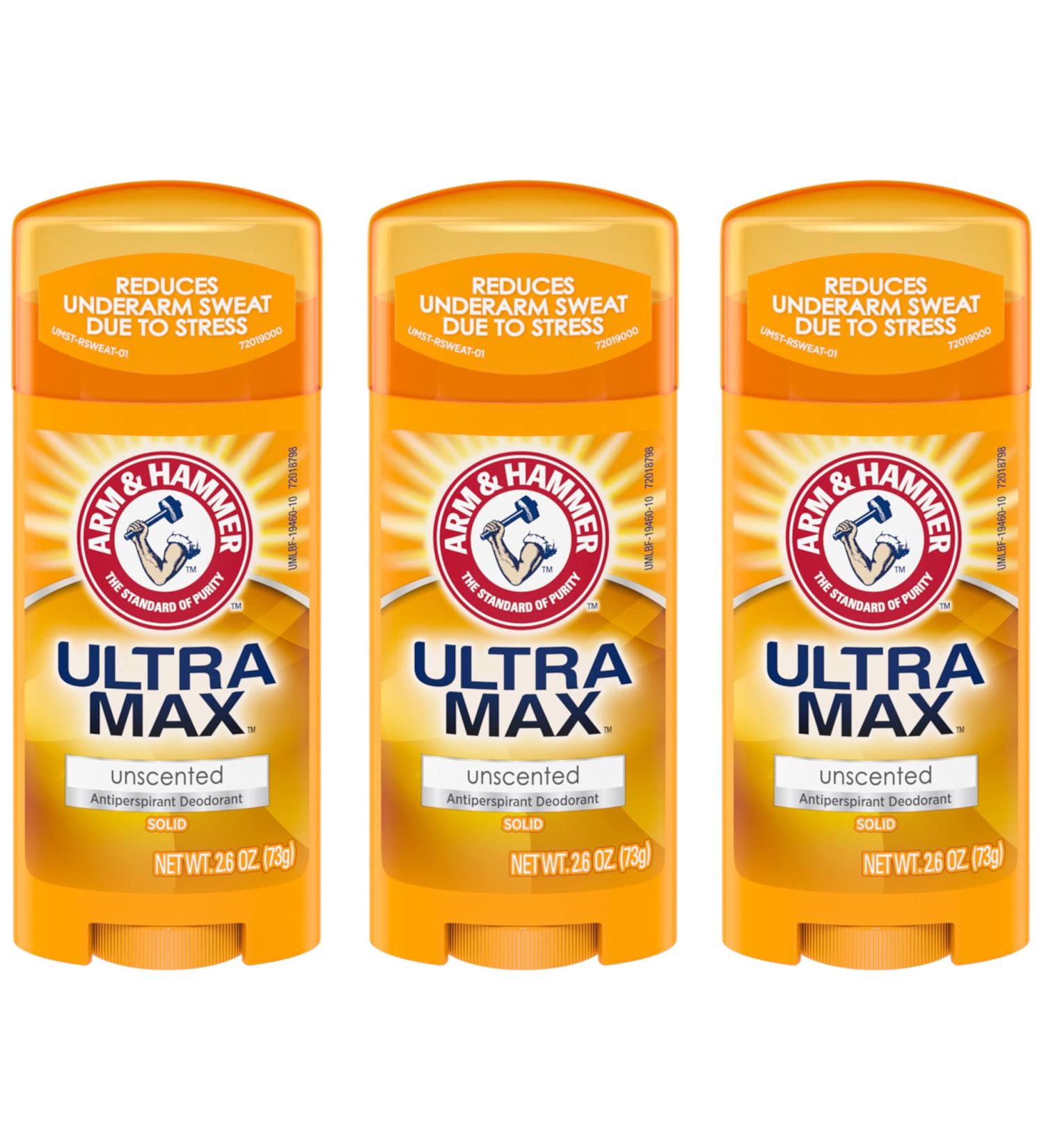 Arm & Hammer ARM & HAMMER ULTRAMAX Anti-transpirant D odorant solides Inodore 2 60 oz (pack de 3) - Buy Online on GoSupps.com