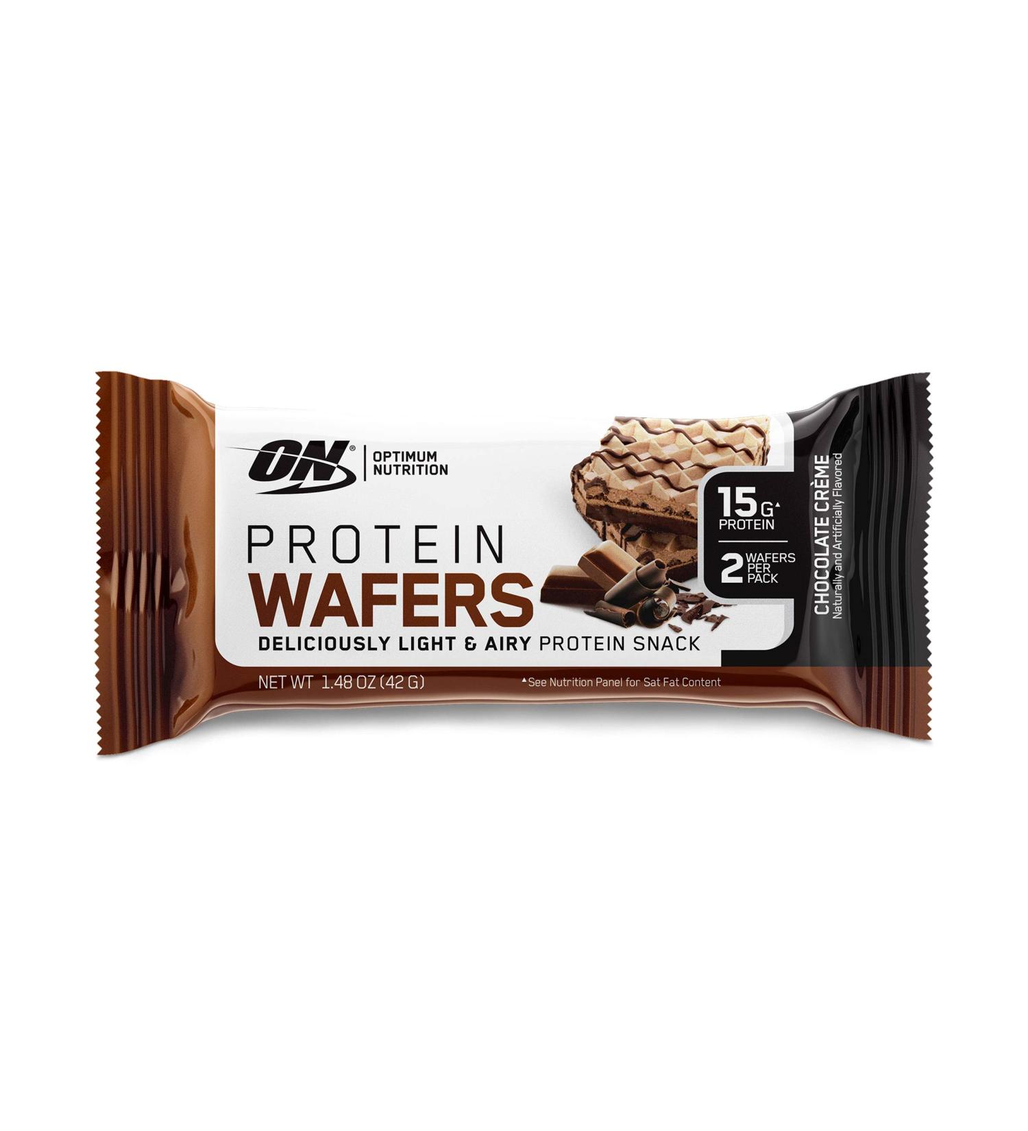 Optimum Nutrition Chocolate Creme Protein Wafers - 9 Packs (1.48 oz each) | High Protein Snack - Buy Online on GoSupps.com