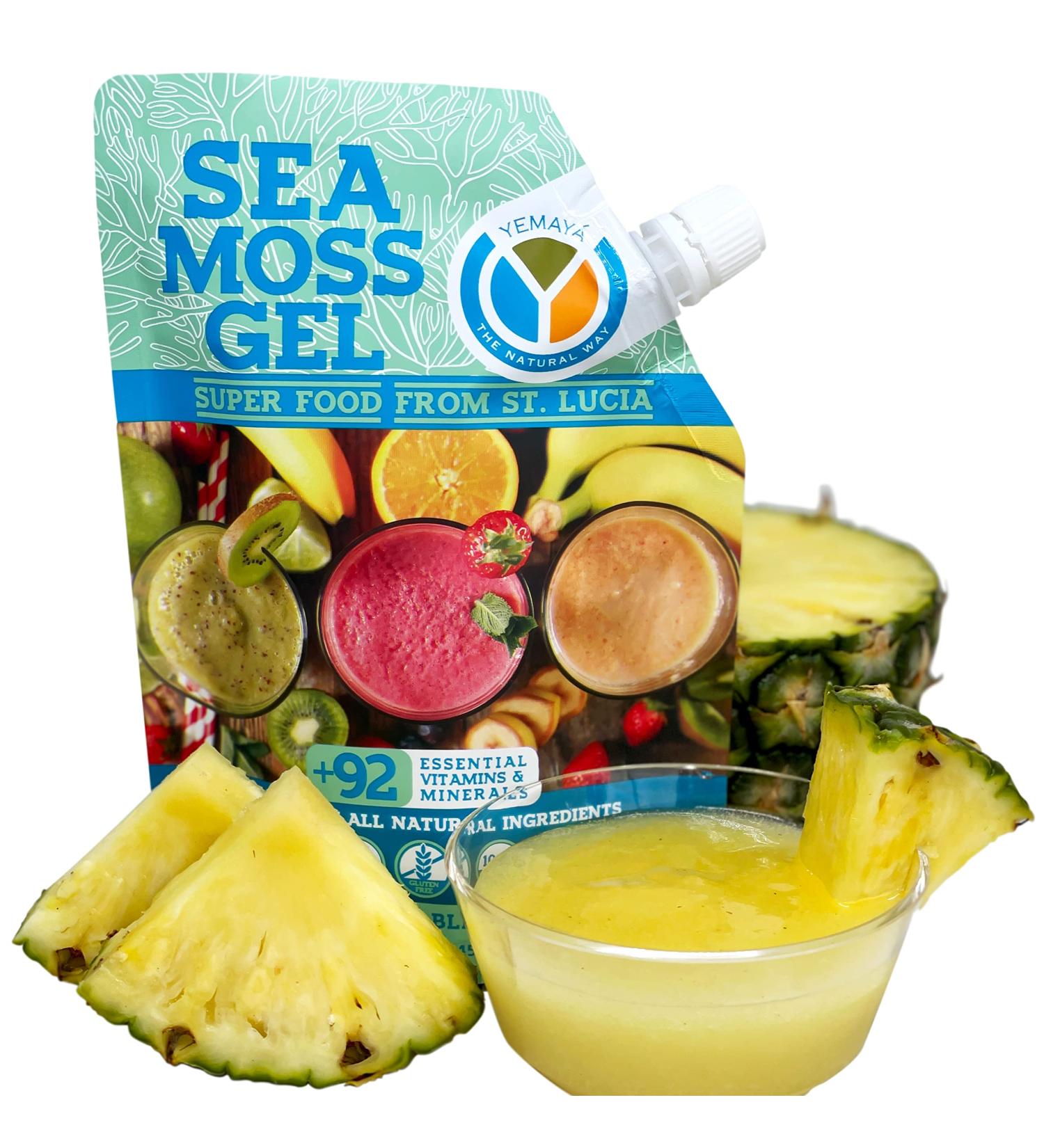 Organic Sea Moss Gel (Pineapple Flavor) - 16 oz - Wildcrafted from St. Lucia - Yemaya The Natural Way - Buy Online on GoSupps.com