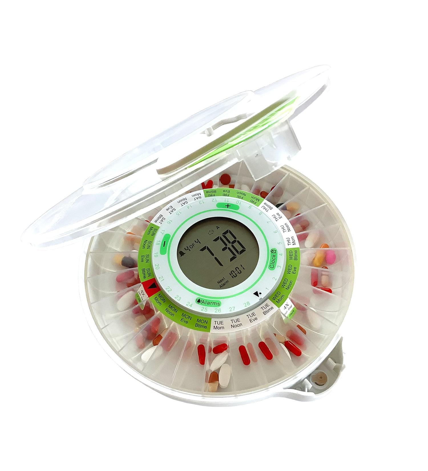 DoseControl Automatic Pill Medication Dispenser 2021 - Large Display, 9 Alarms, High Capacity Container - Ideal for Alzheimer's & Dementia Patients - Buy Online on GoSupps.com