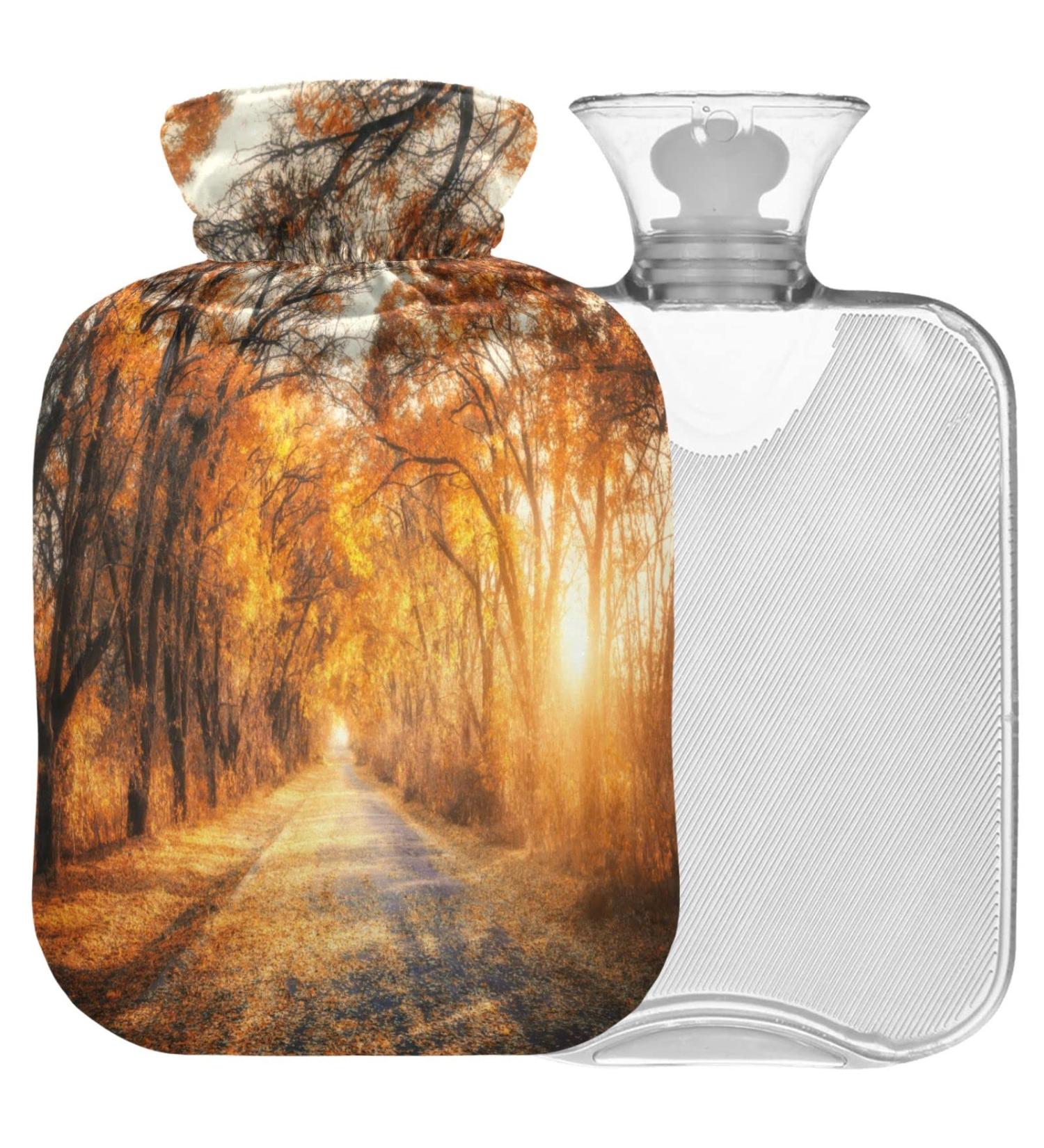Buy Naanle 2L Hot Water Bottle - Autumn Forest Design for Pain Relief & Warmth | Ideal for Back Hand Foot & Neck Therapy - Buy Online on GoSupps.com