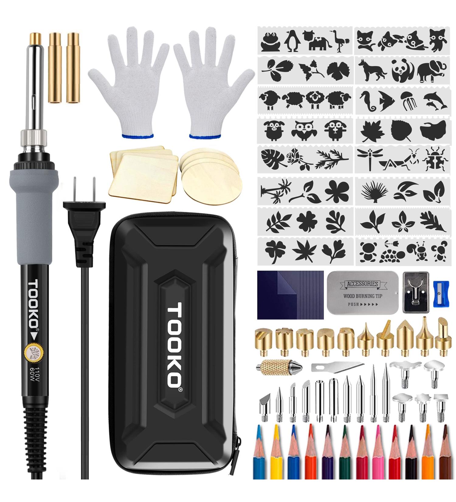 96pcs Professional Wood Burning Kit - Adjustable Temperature Wood Burner Pen Tool Set for Embossing/Carving - Ideal for Beginners and Adults - Buy Online on GoSupps.com