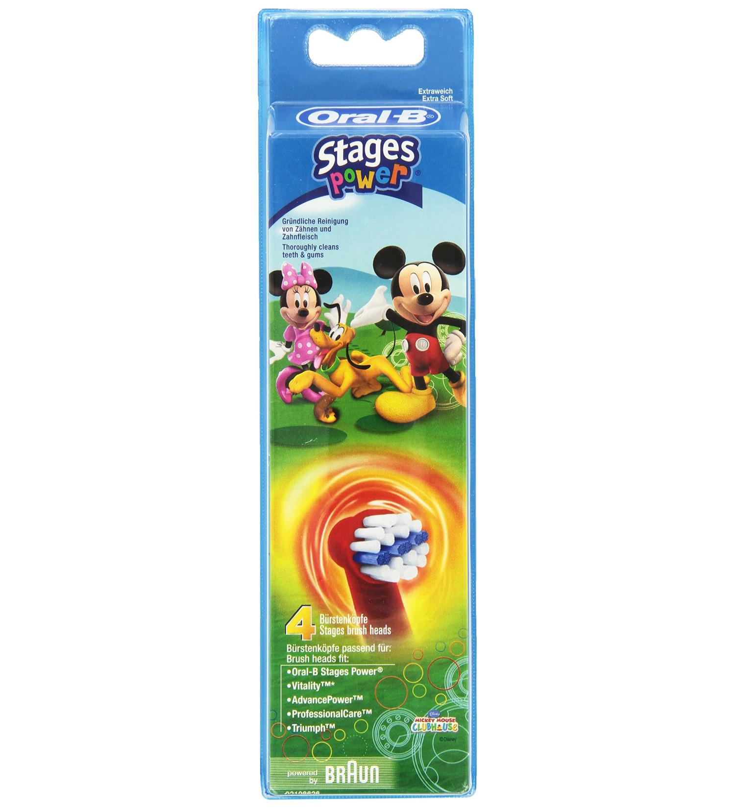 Buy Braun Oral-B Stages Power Brush Heads - 4 Pack Assorted Designs | International Shipping Available - Buy Online on GoSupps.com