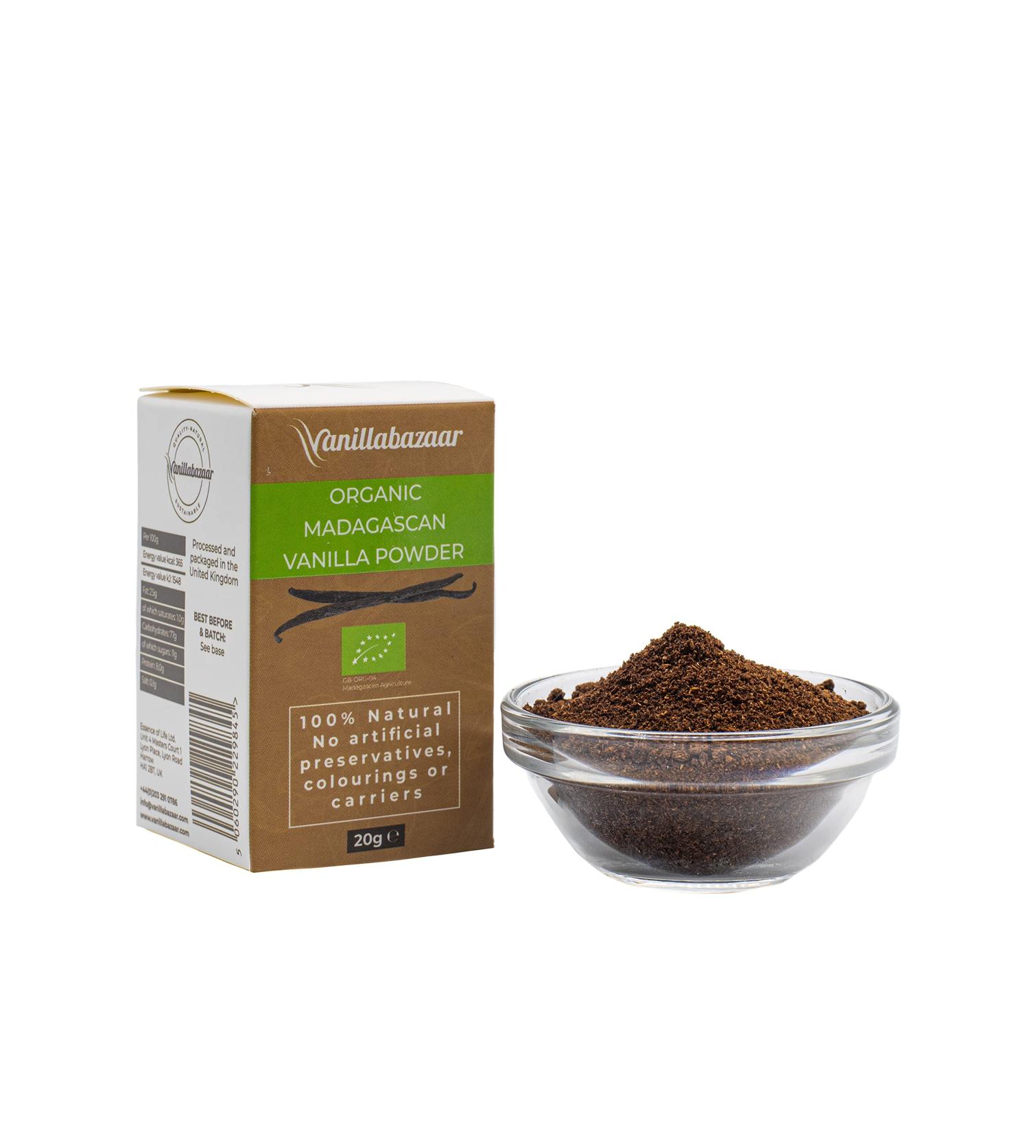 Vanillabazaar Sustainable & Organic Single Ingredient Premium Madagascan Vanilla Powder(20g) for Fast Infusion Home Baking and Cooking/Hot beverages - Buy Online on GoSupps.com