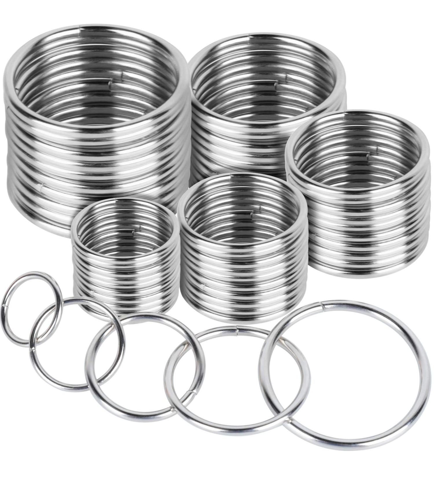 FANDAMEI 50 Pcs Silver Non-Welded O Rings for Macrame, Camping, Dog Leashes & Crafts - 16mm-38mm - Buy Online on GoSupps.com