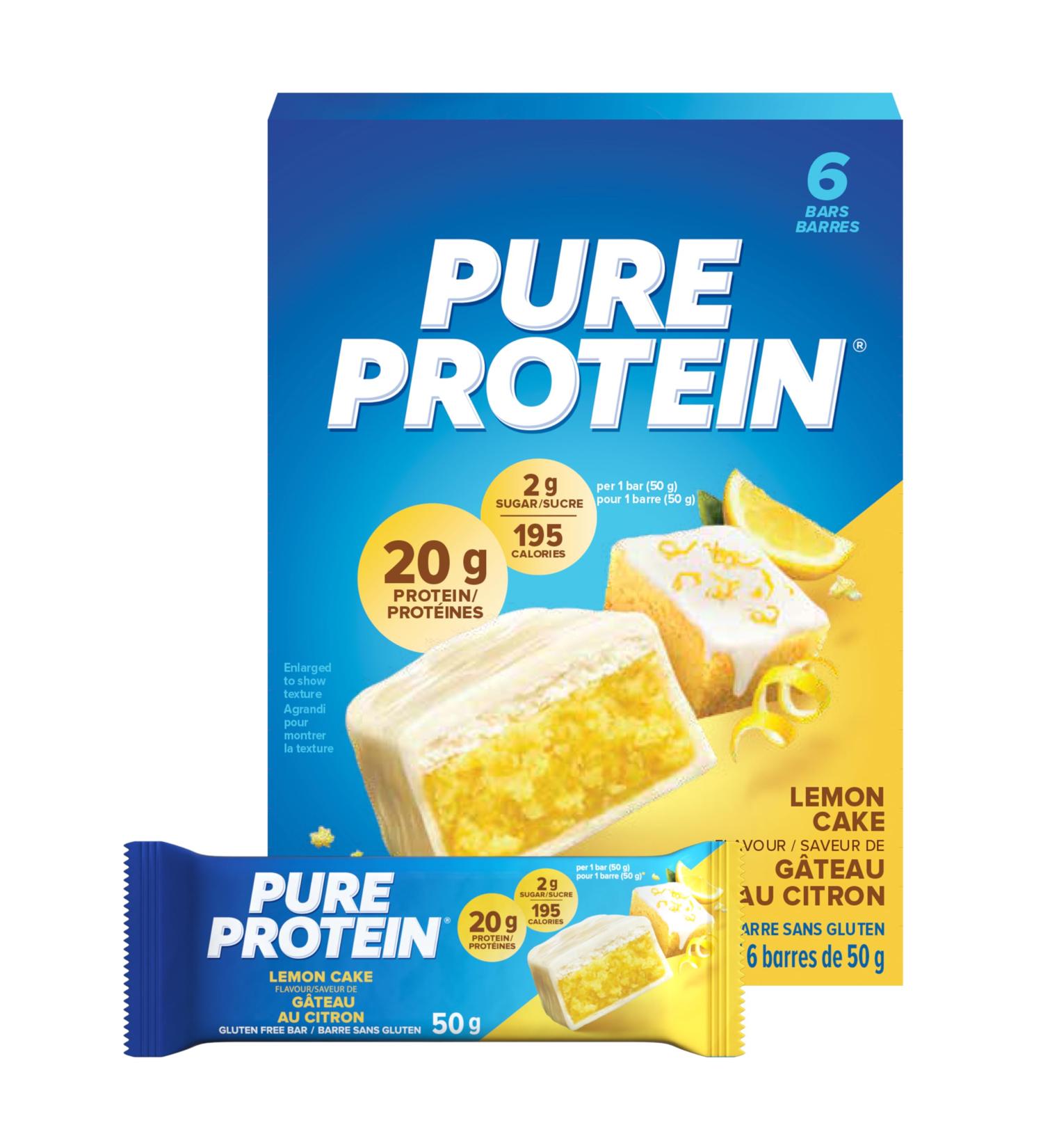 Pure Protein Bars Non-Gmo Lemon Cake Flavor Value Pack 50g 6 count Box Imported from Canada) - Buy Online on GoSupps.com