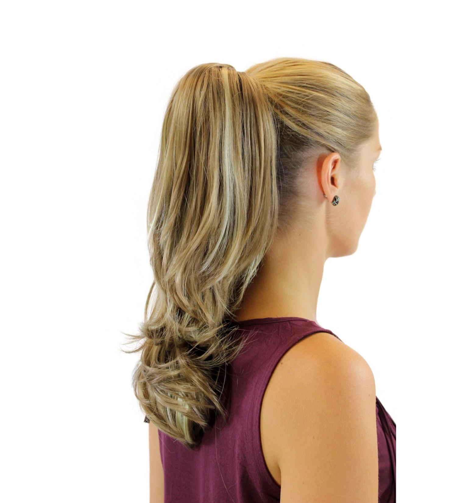 WIG ME UP XF-6175-18H613 Hairpiece & Braid - Straight Half-Length (40 cm) with Curved Tips Butterfly Clip Blonde Mix - International Shipping Available - Buy Online on GoSupps.com