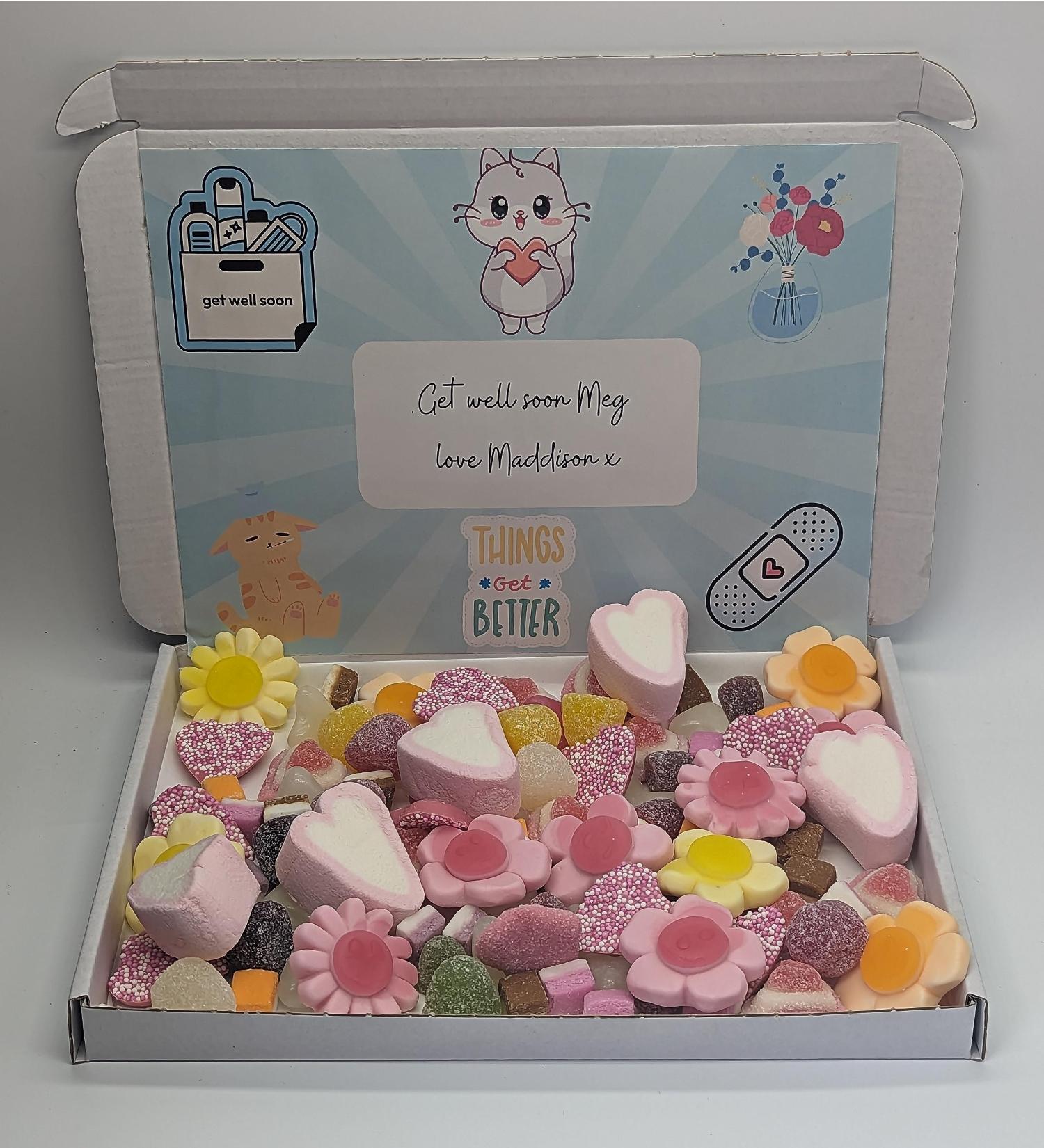 Get well soon personalised sweet box | Get well soon sweet box | Get well soon | Get well soon letterbox gift | Get well soon gift - Buy Online on GoSupps.com