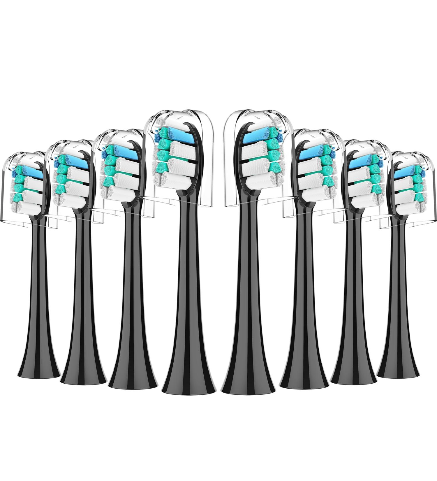 Replacement Toothbrush Heads for Philips Sonicare C2 C1 4100 C3 - 8 Pack Black Electric Brush Heads Compatible with Sonicare - Buy Online on GoSupps.com