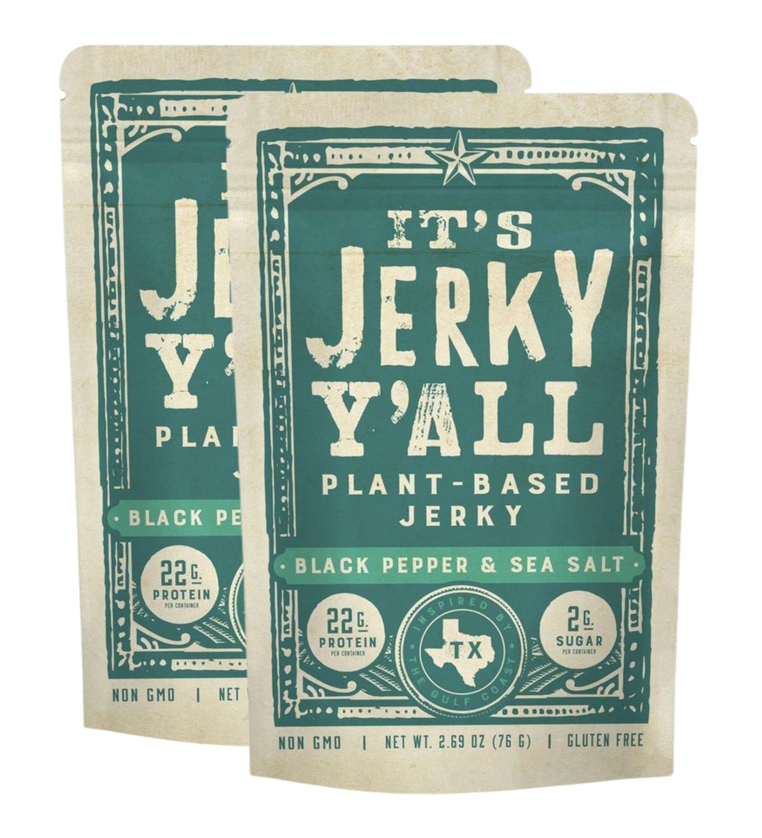 Sea Salt & Pepper Vegan Jerky - High Protein, Low Carb, Non-GMO Snack (2-Pack) - Buy Online on GoSupps.com