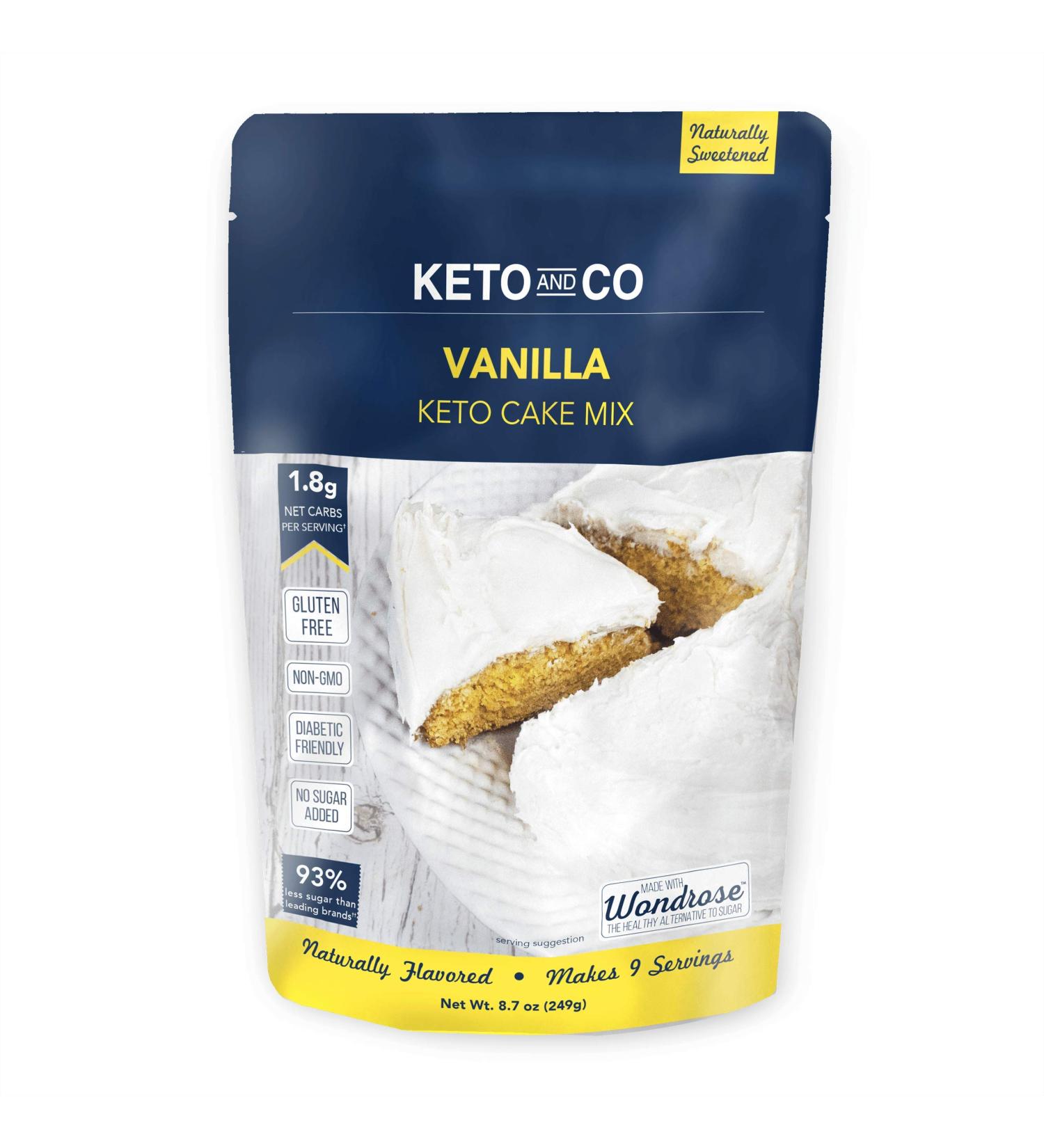 Vanilla Keto Cake Mix - 1.8g Net Carbs, Gluten Free, Low Carb - Keto and Co (8.7oz) - Buy Online on GoSupps.com