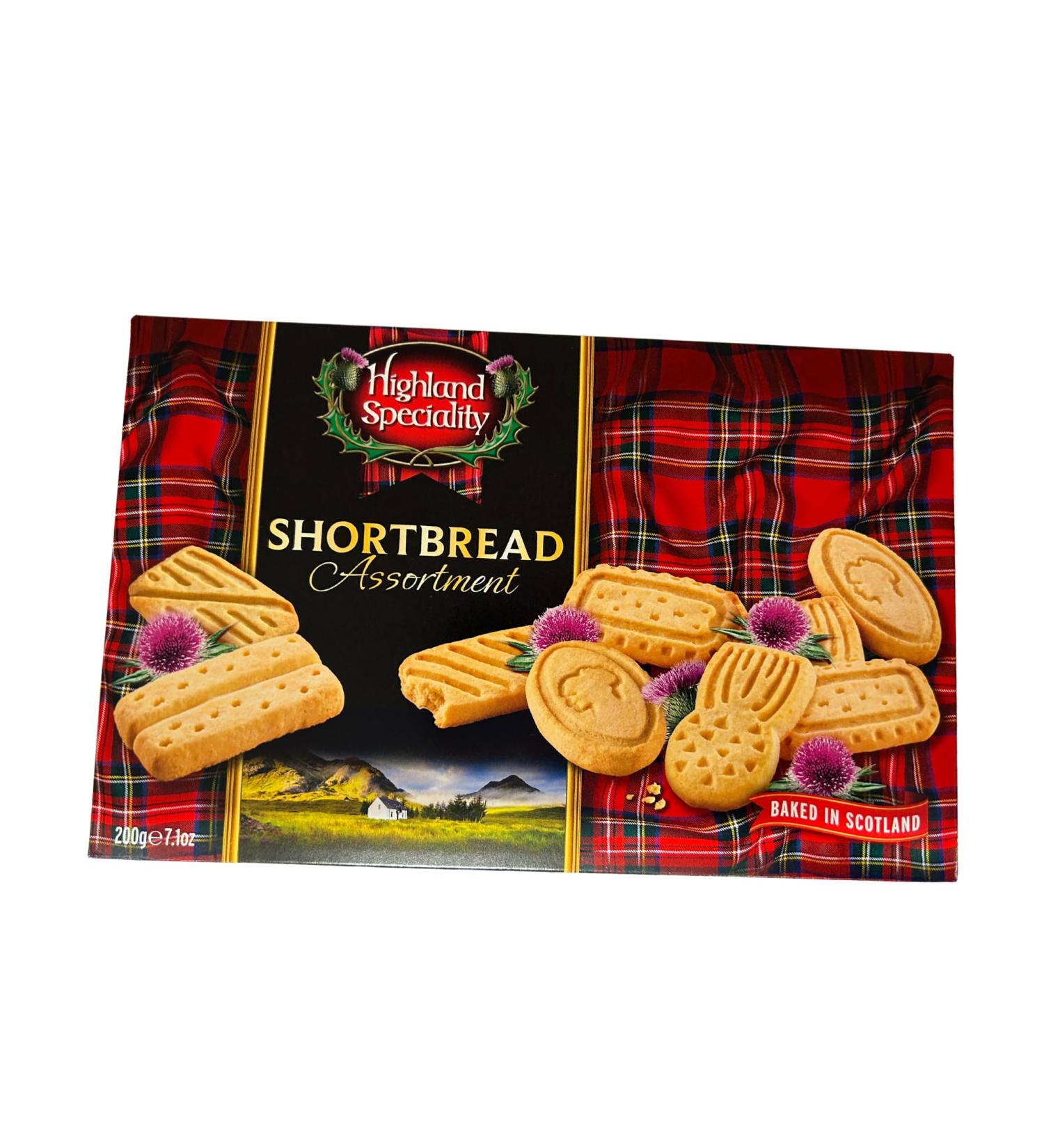 Highland Speciality Shortbread Assortment Biscuits | Box of Biscuits | Shortbread Biscuits | Suitable for Vegetarians | 200g