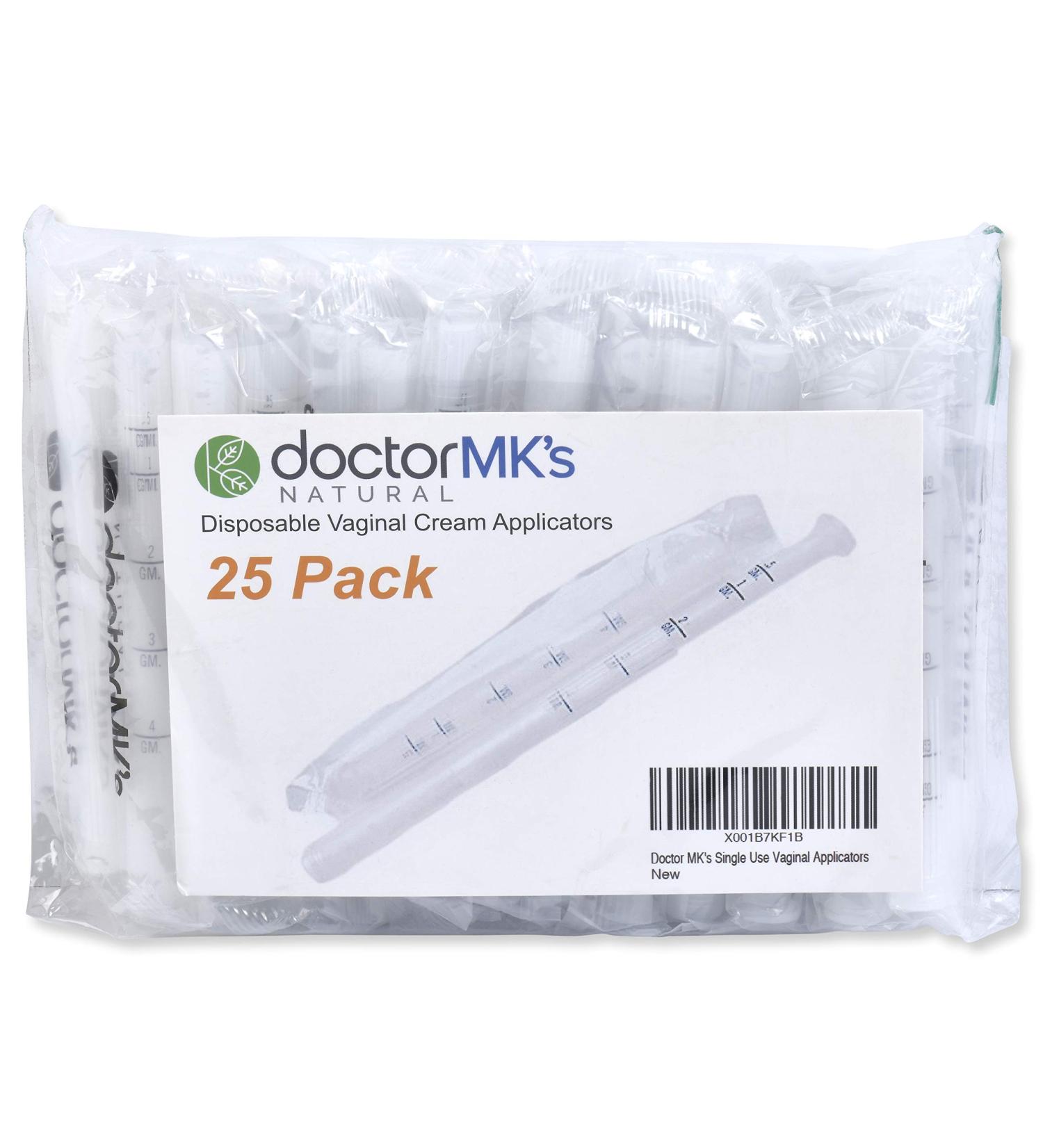 Disposable Vaginal Applicators (25-Pack) - Doctor MK's Individually Wrapped with Dosage Markings - Fits Premarin, Estrace, Contraceptive Gels - 25 Count - Buy Online on GoSupps.com