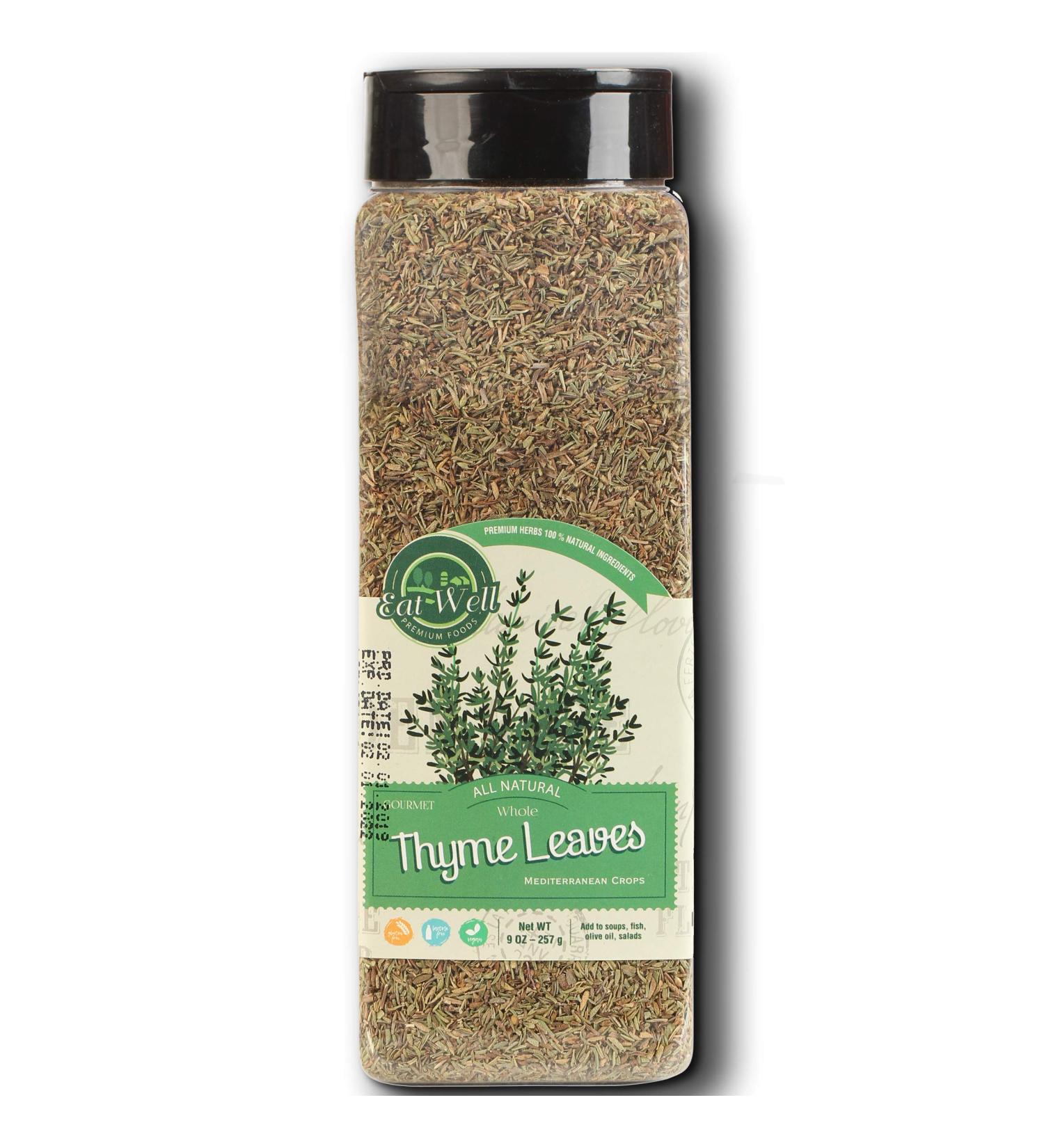 Premium Thyme Whole Leaves 9oz - Dried Thyme Spice for Seasoning & Tea | Eat Well Premium Foods - Buy Online on GoSupps.com