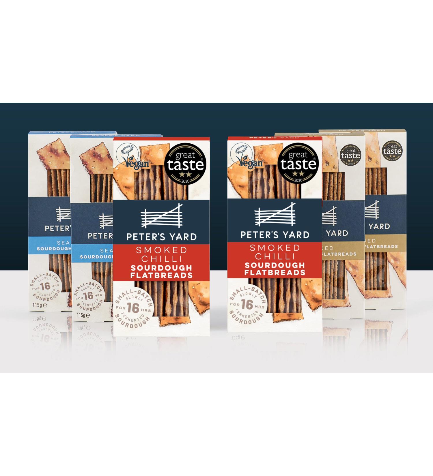 Peter's Yard Sourdough Flatbread - High Fibre Vegan Snack - Under 40 Calories - 6 Pack - Buy Online on GoSupps.com