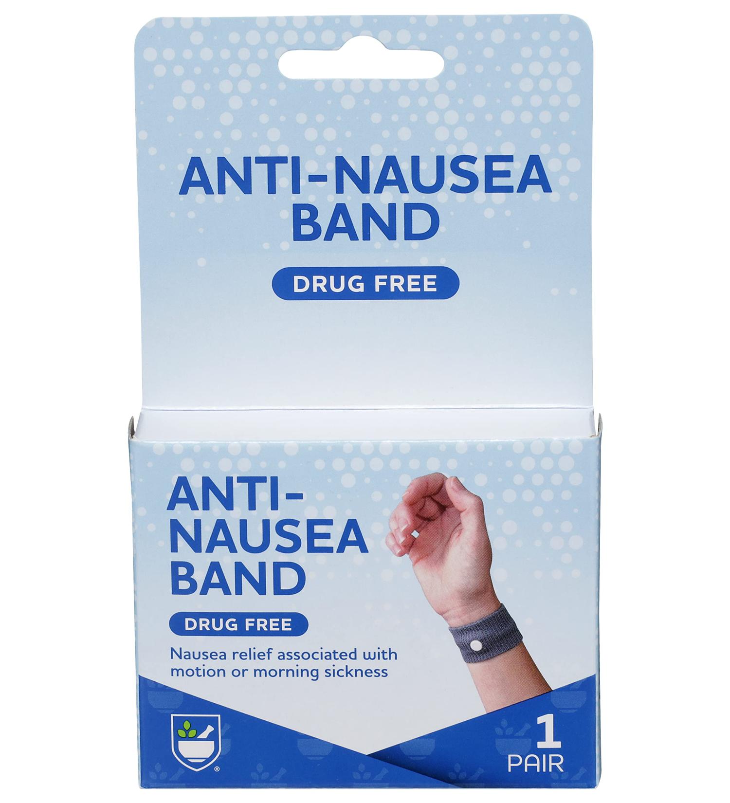 Rite Aid Anti-Nausea Band 1 Pair Motion Sickness Wristbands Car Sickness Relief Wristbands for Moring Sea Flying Travel