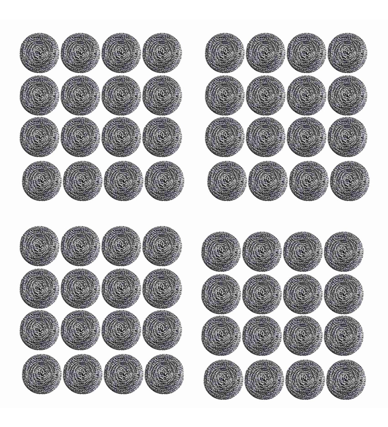 Clisted 64 PCS Stainless Steel Sponges Scrubbers Utensil Scrubber Scouring Pads Ball for Removing Rust Dirty Cookware Cleaner - Buy Online on GoSupps.com