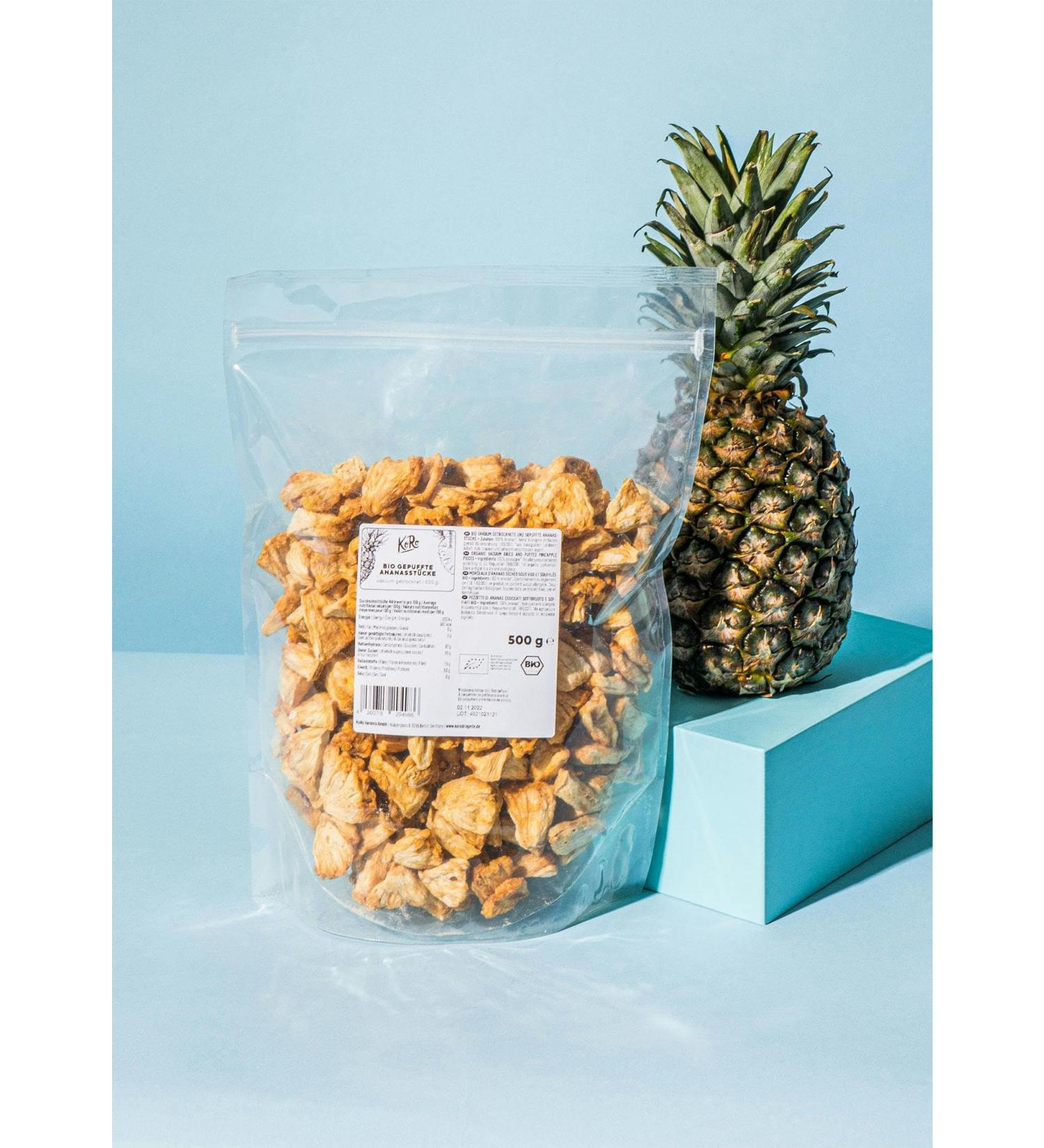 KoRo - Organic Puffed Pineapple 500g - Buy Online on GoSupps.com