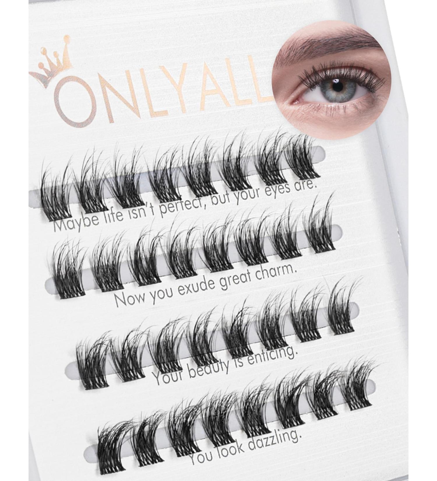 Onlyall Lash Clusters DIY Eyelash Extensions - Natural Look Individual Strip Lashes CSJ-139 (10MM) - Buy Online on GoSupps.com