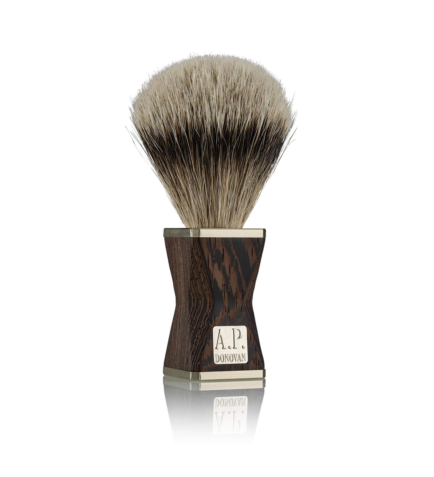 A.P. Donovan Shaving Brush - Silberspitz Dachshaar Gem Wood Handle Handmade in Germany | LSONE Series Minus (Wenge) - International Shipping Available - Buy Online on GoSupps.com