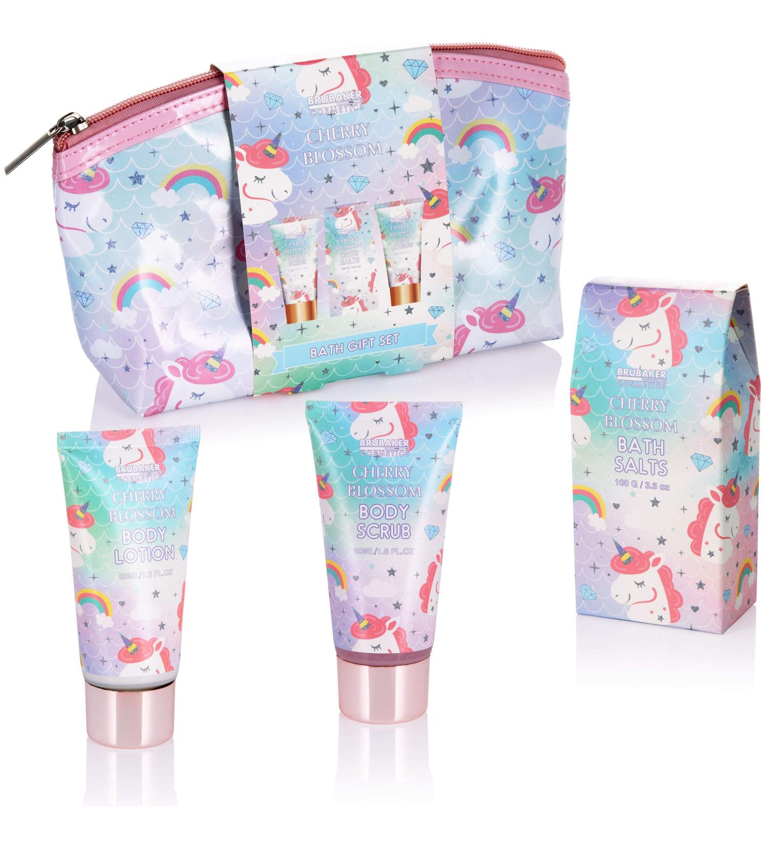 BRUBAKER Cosmetics - Coffret de bain & douche - Fleur de cerisier - 4 Pi ces - Trousse maquillage Licorne incl. - Id e cadeau Femme & Fille - Buy Online on GoSupps.com