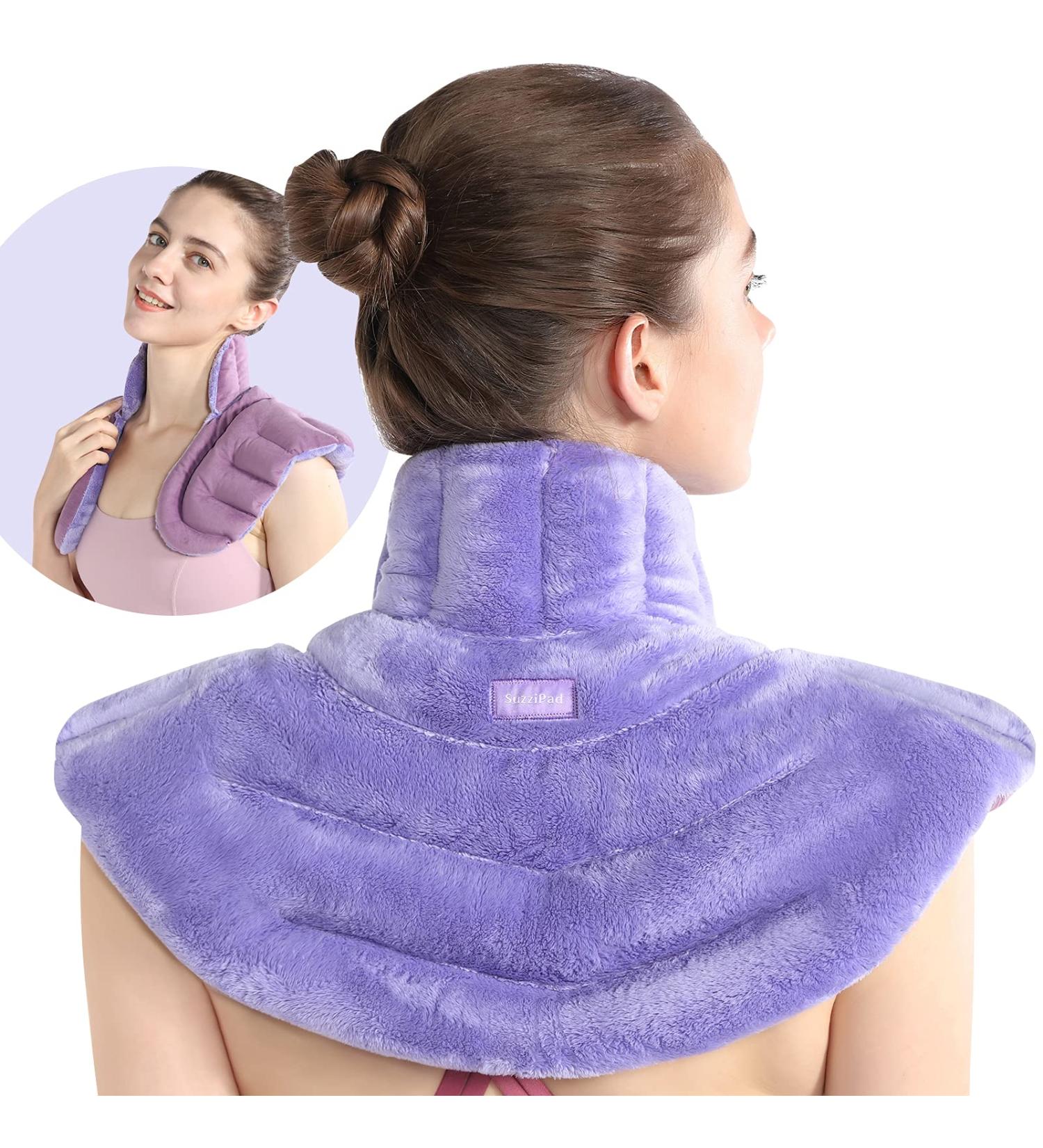 SuzziPad Weighted Microwave Heating Pad for Neck and Shoulders - Purple | Pain Relief & Aromatherapy | Hot/Cold Compress - Buy Online on GoSupps.com