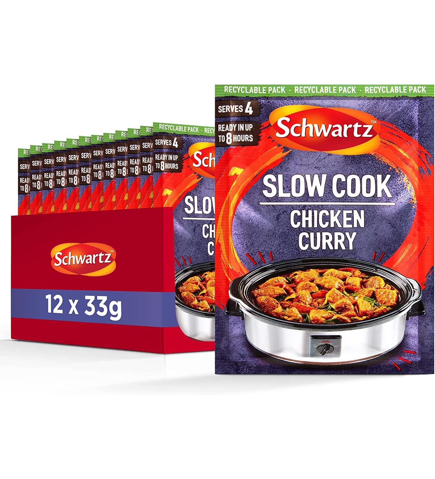 Schwartzz Slow Cookers Chicken Curry 33G - Pack of 12 - Buy Online on GoSupps.com