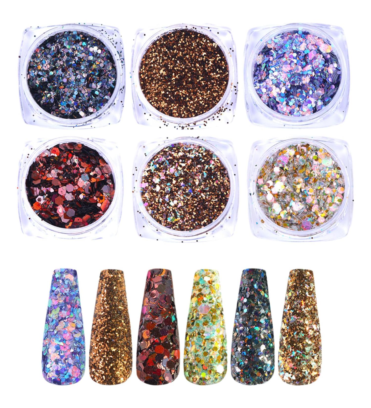 Lot de 6 poudres de couleur d licates pour ongles - Buy Online on GoSupps.com