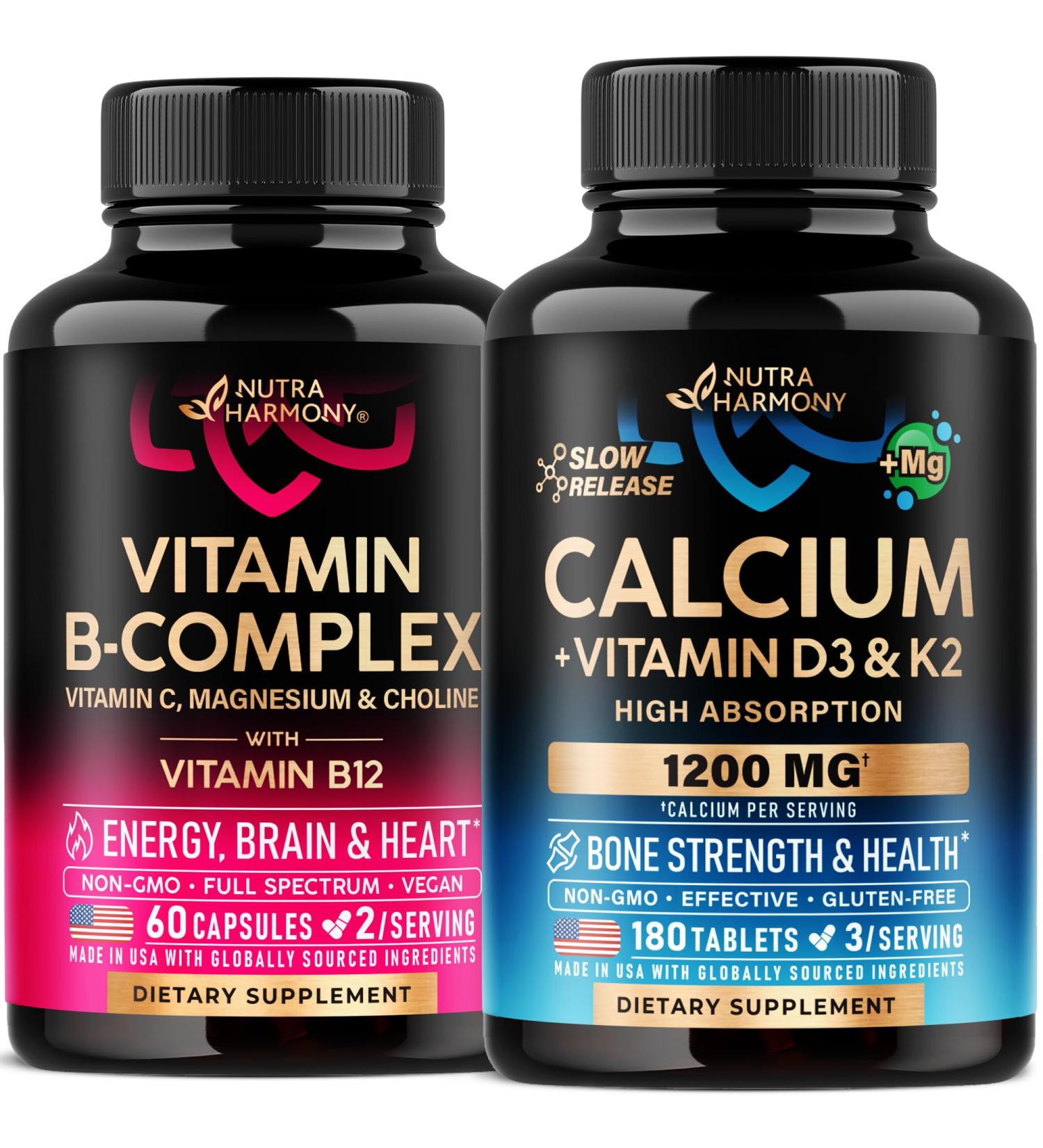 NUTRAHARMONY Vitamin B Complex Capsules & Calcium Tablets