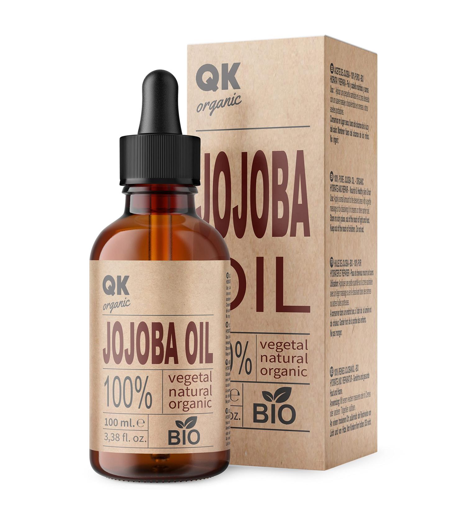 100% Pure Organic Jojoba Oil - 100ml for Body Face Hair Nails & Beard - Anti-Wrinkle & Anti-Acne - Vegan & Cold Pressed - Buy Online on GoSupps.com