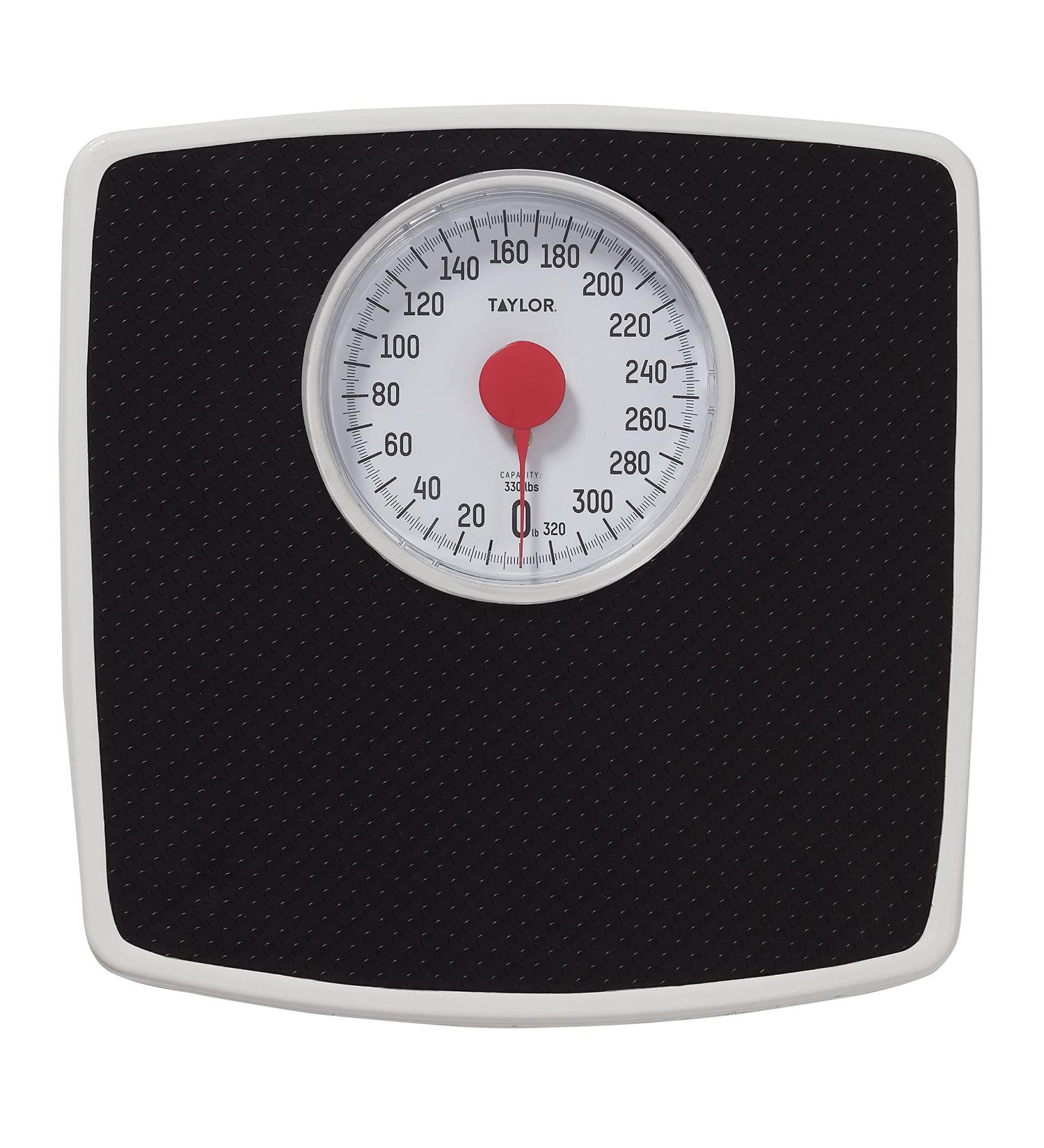 Taylor Analog Body Weight Scale - 330LB Capacity, Large Dial, Black Vinyl Mat Platform - Buy Online on GoSupps.com