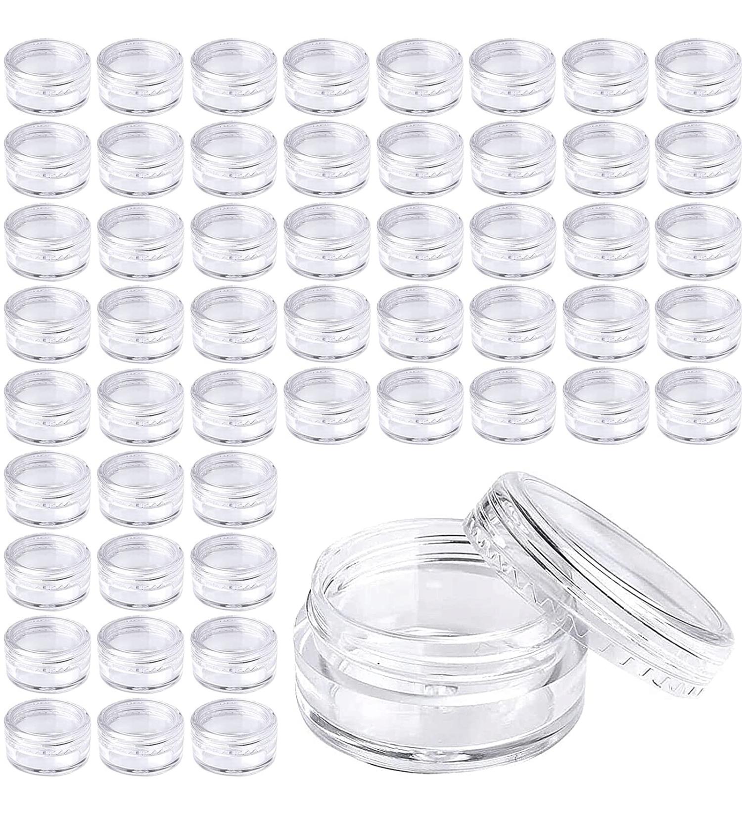GEESUI Transparent Empty Jars - 50 Pack 5ml Mini Cream Containers with Screw Cap for Cosmetics Lip Balm Lotion & Mini Candles - Ideal for Travel & Samples - Buy Online on GoSupps.com