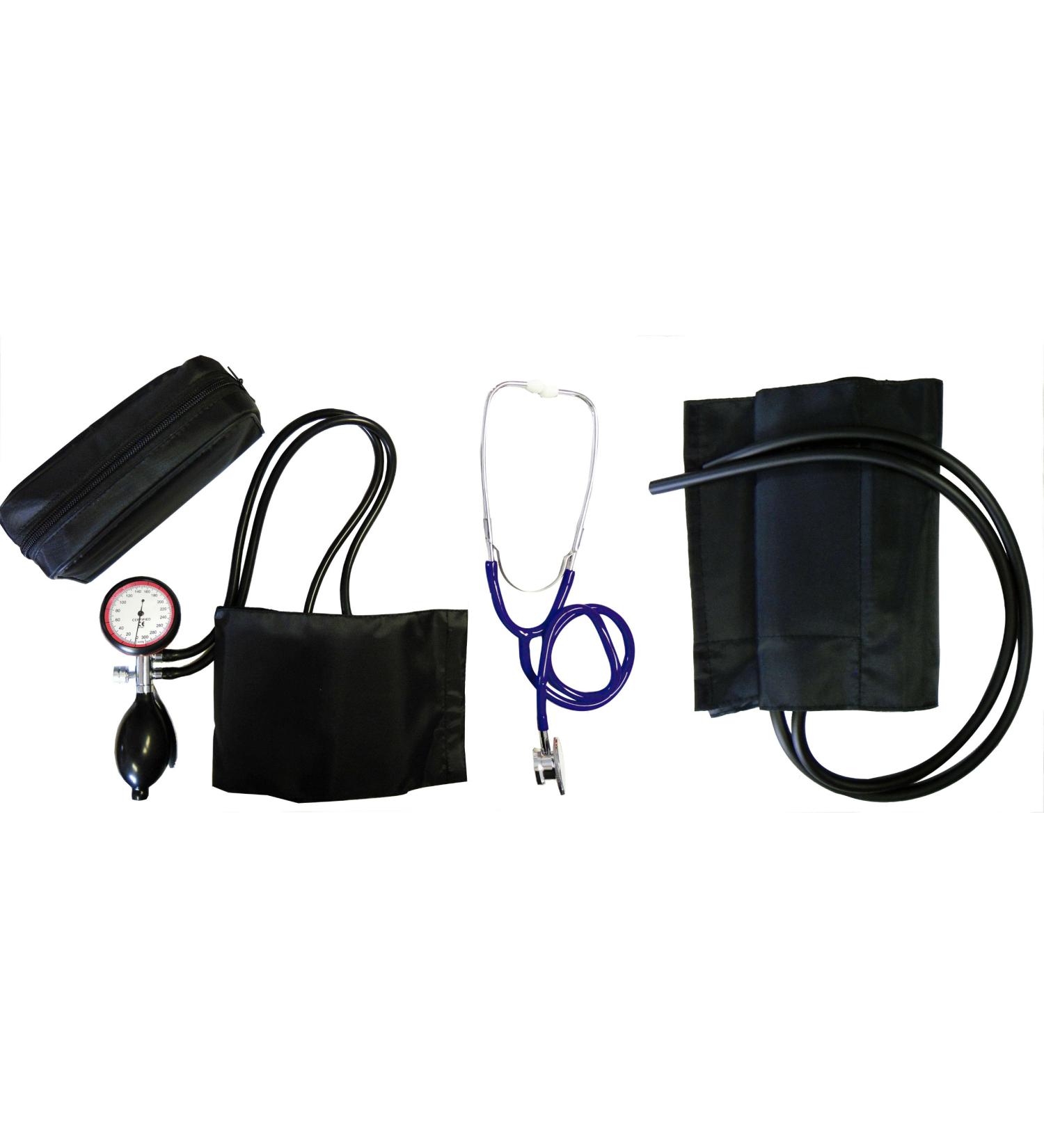 Buy XL Blood Pressure Measuring Device & Double Head Stethoscope Set - Extra Velcro Cuff for Accurate Readings | International Shipping Available - Buy Online on GoSupps.com