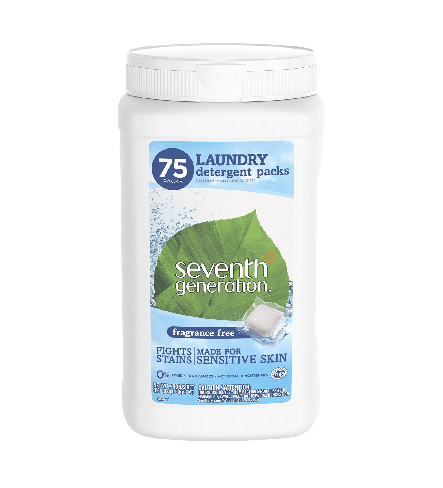 Seventh Generation Fragrance Free Laundry Detergent Packs - 75 Count - Buy Online on GoSupps.com