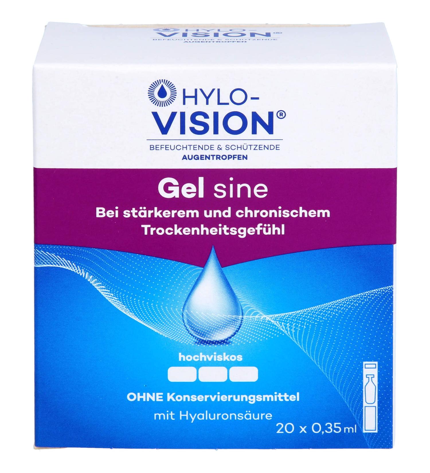 Buy HYLO-VISION Gel - 20 Single Dose Pipettes (0.35 ml each) | Soothing Eye Drops for Dry Eyes - Fast International Shipping - Buy Online on GoSupps.com