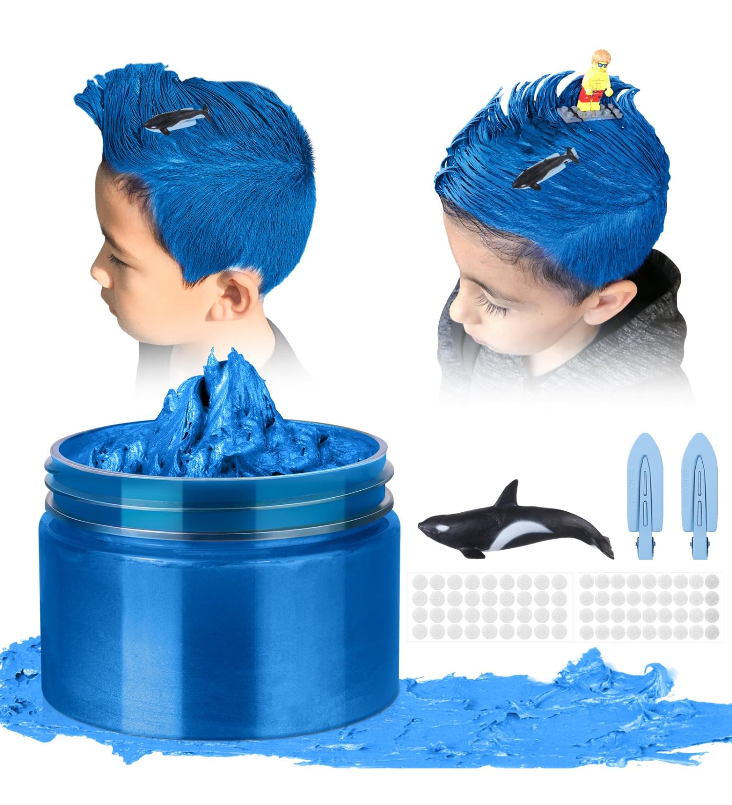 Temporary Hair Color Wax Kit | Washable Crazy Hair Dye for Kids 4-10 | Killer Whale Model | Perfect Stocking Stuffer for Teen Girls - Buy Online on GoSupps.com