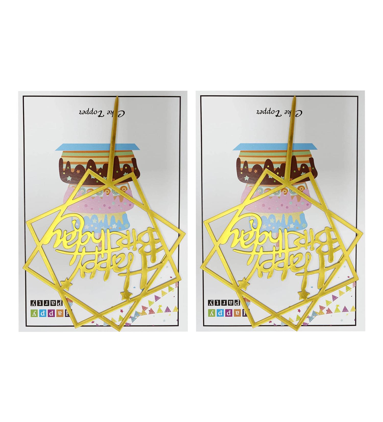 Gold Birthday Cake Toppers Cupcake Topper Cake Decoration for Birthday Party Supplies TOJ27