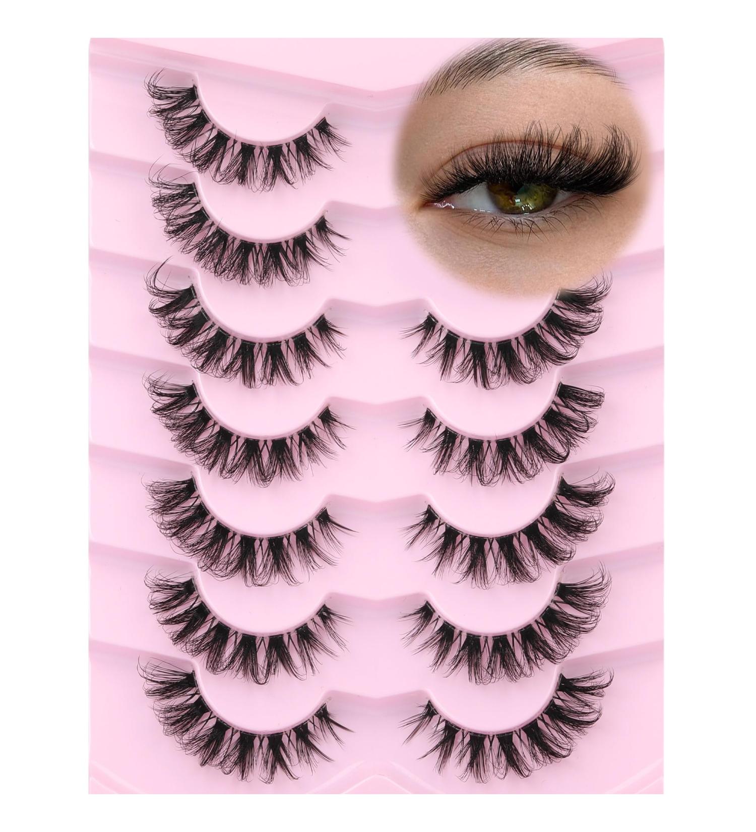 Shop Ruairie 16MM Faux Mink False Lashes - Natural Look Wispy Cat Eye Fake Eyelashes (7 Pairs) - Ideal for International Shipping - Buy Online on GoSupps.com
