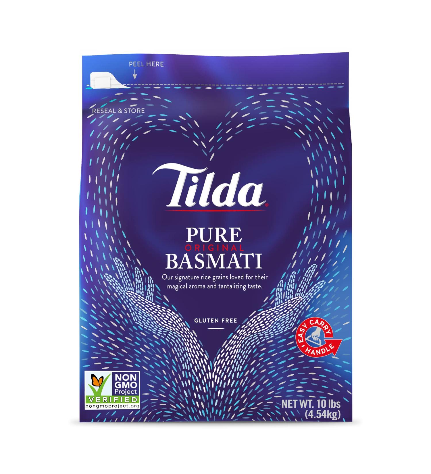 Tilda Pure Basmati Rice - Premium 10lb Aromatic White Rice in Resealable Bag - Buy Online on GoSupps.com