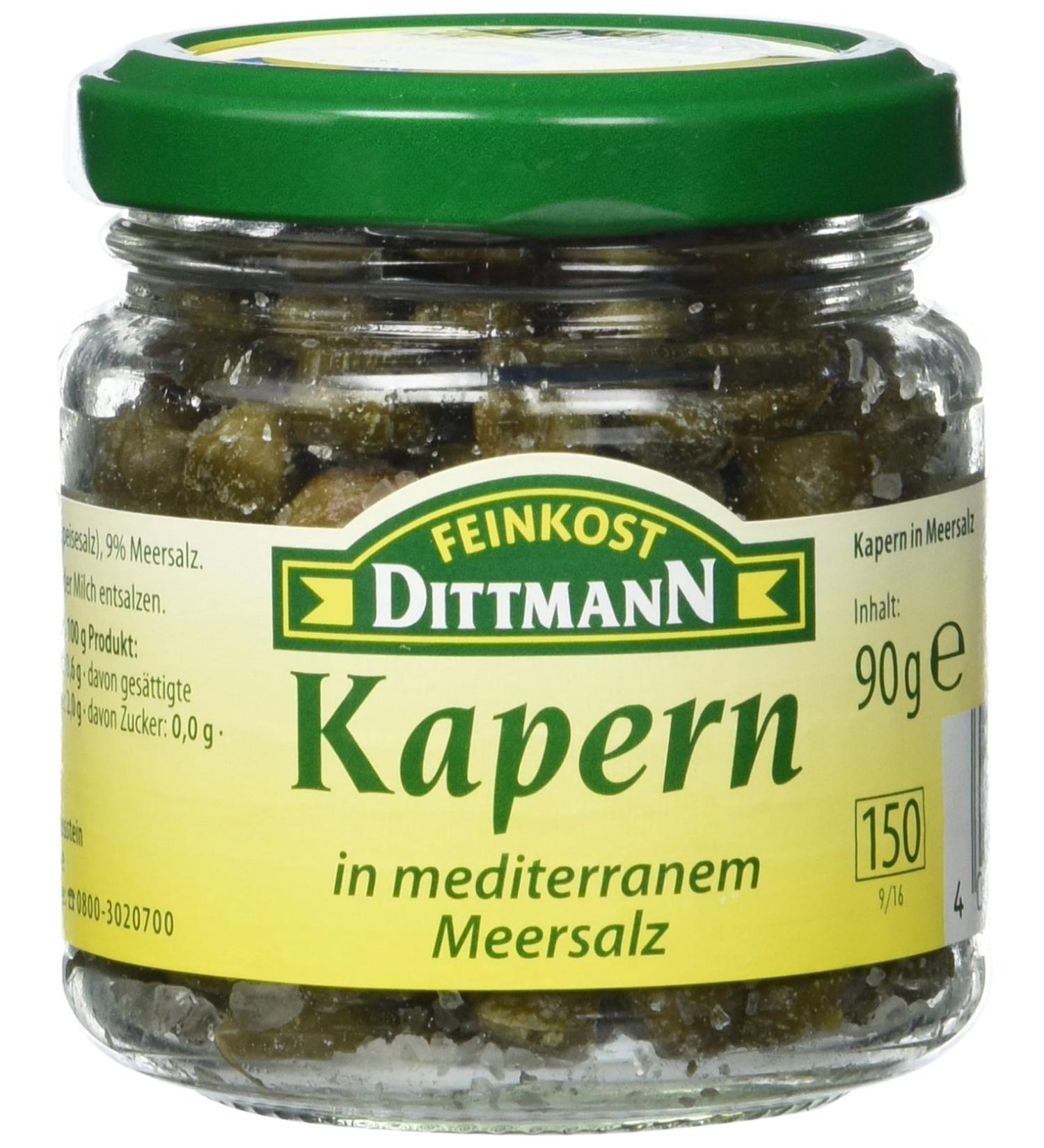 Buy Feinkost Dittmann Capers in Sea Salt - 6 x 90g Glass Jars | Premium Quality International Shipping - Buy Online on GoSupps.com