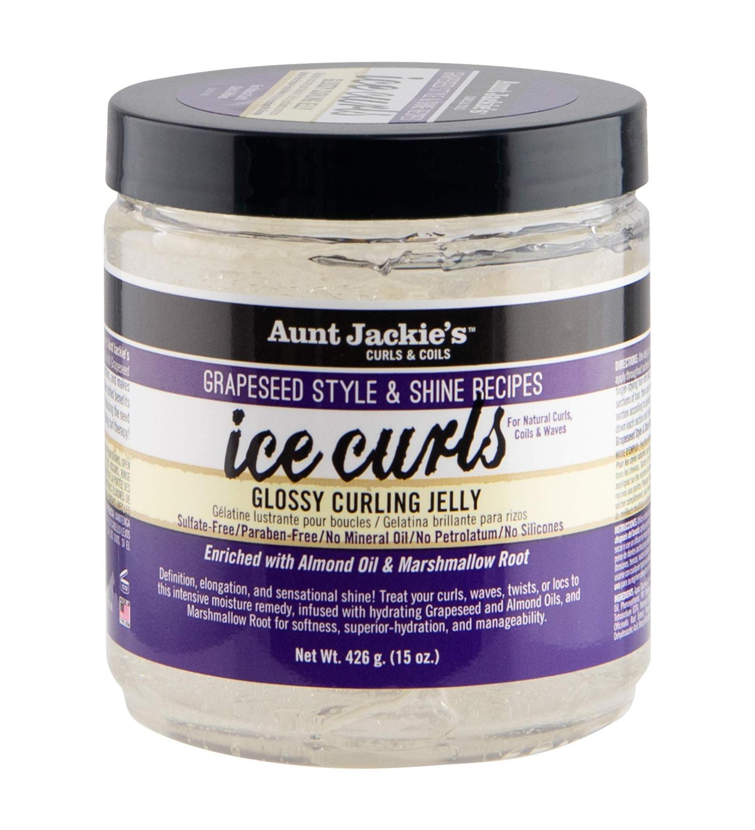 Aunt Jackie's Grapeseed Style and Shine Curling Jelly - 15 oz Unscented | Hydrates, Softens, Defines Waves, Curls, and Coils - Buy Online on GoSupps.com