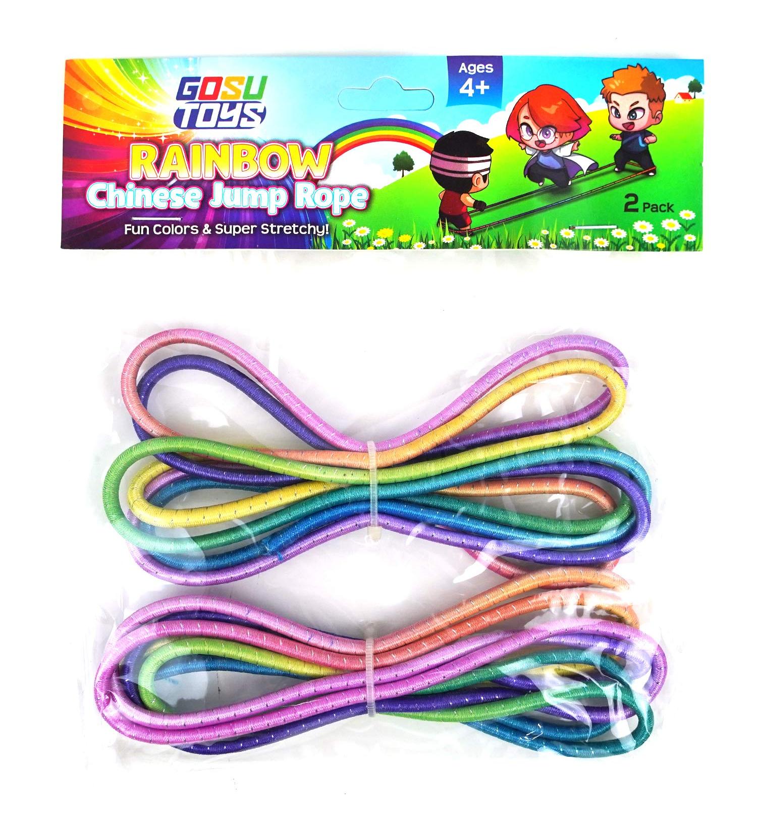 Gosu Toys Rainbow Chinese Jump Ropes Bundle - 2 Pack for Kids Outdoor & Indoor Play - Buy Online on GoSupps.com