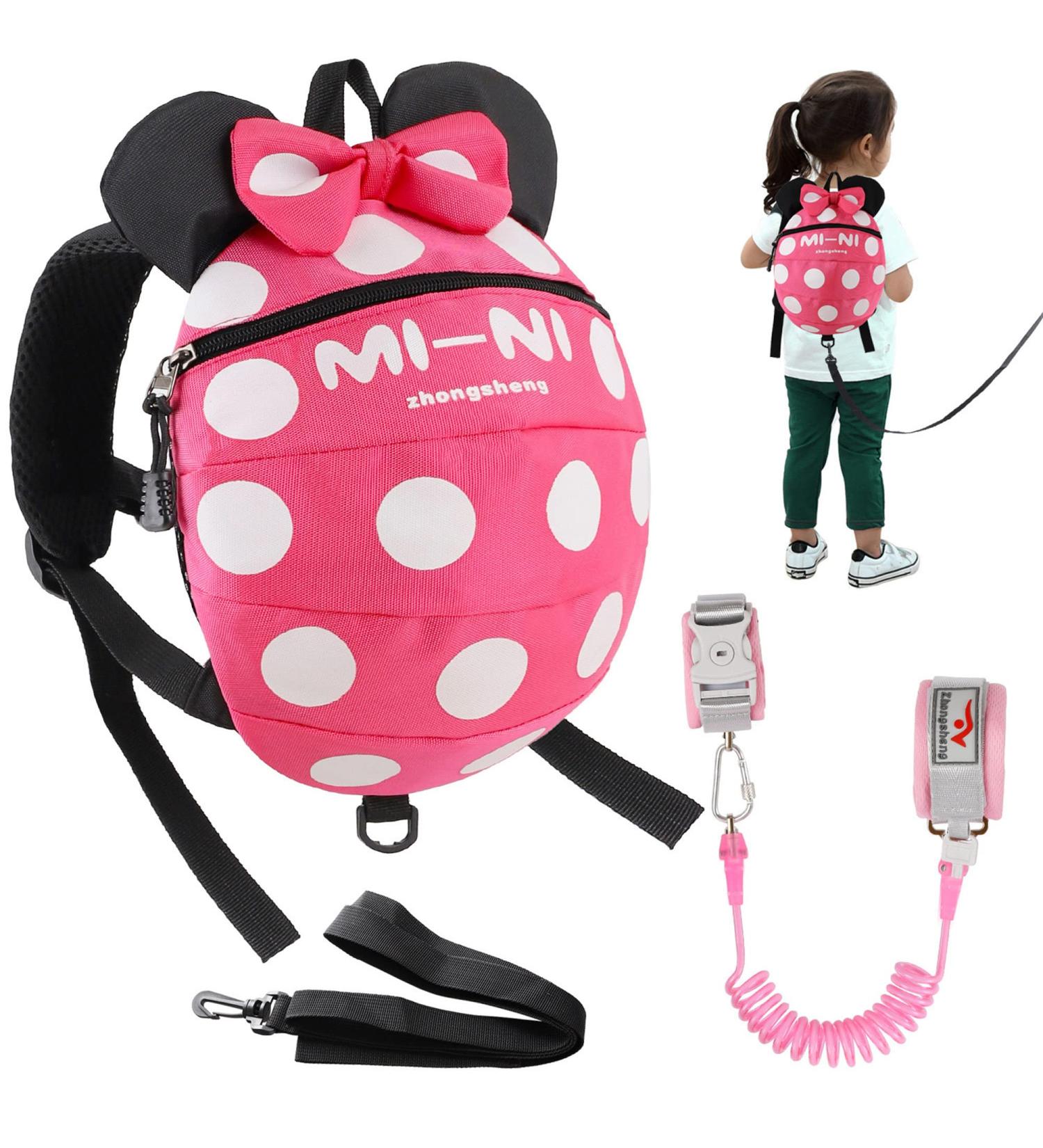 4 in 1 Toddler Harness Leash | Baby Anti Lost Wrist Link | Child Safety Tether | Walking Harness Wristband Assistant Strap Belt - Rose Red - Buy Online on GoSupps.com