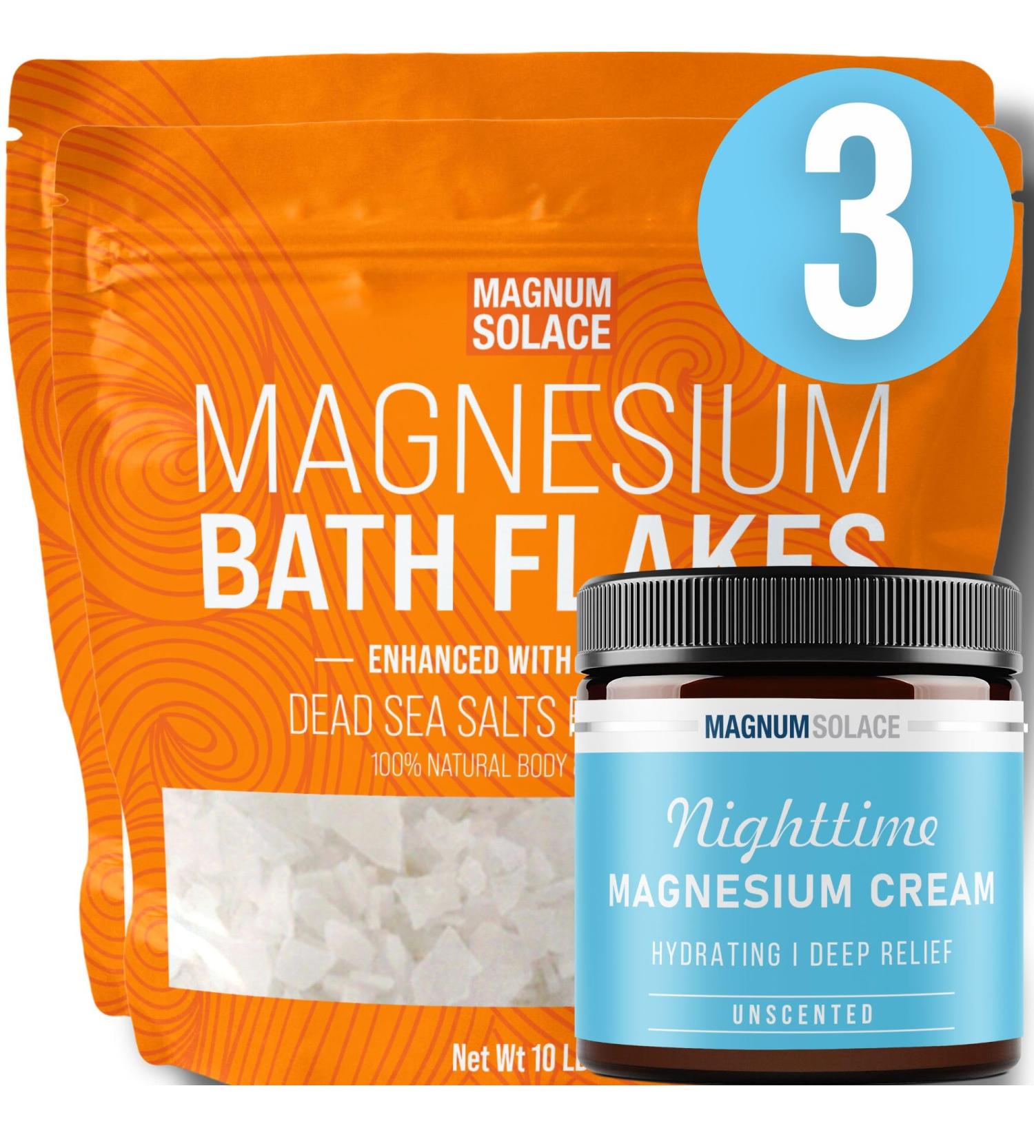 20 Lbs Magnesium Flakes with Vitamin C and Magnesium Cream: 3 Item Bundle - Buy Online on GoSupps.com