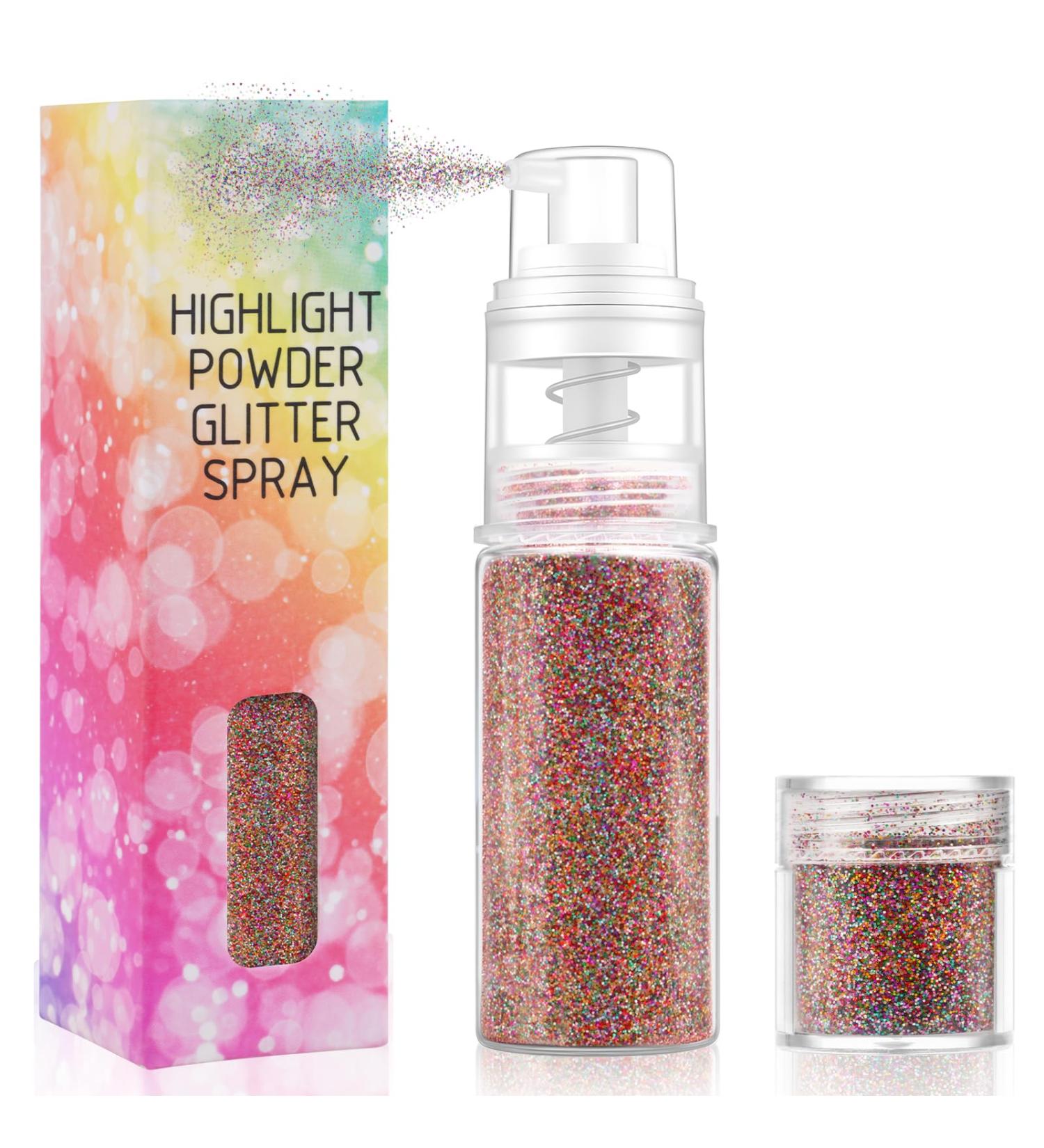  AOOWU Glitter powder for body and face with refills - Makeup spray for hair lips nails body (coloured) - Buy Online on GoSupps.com