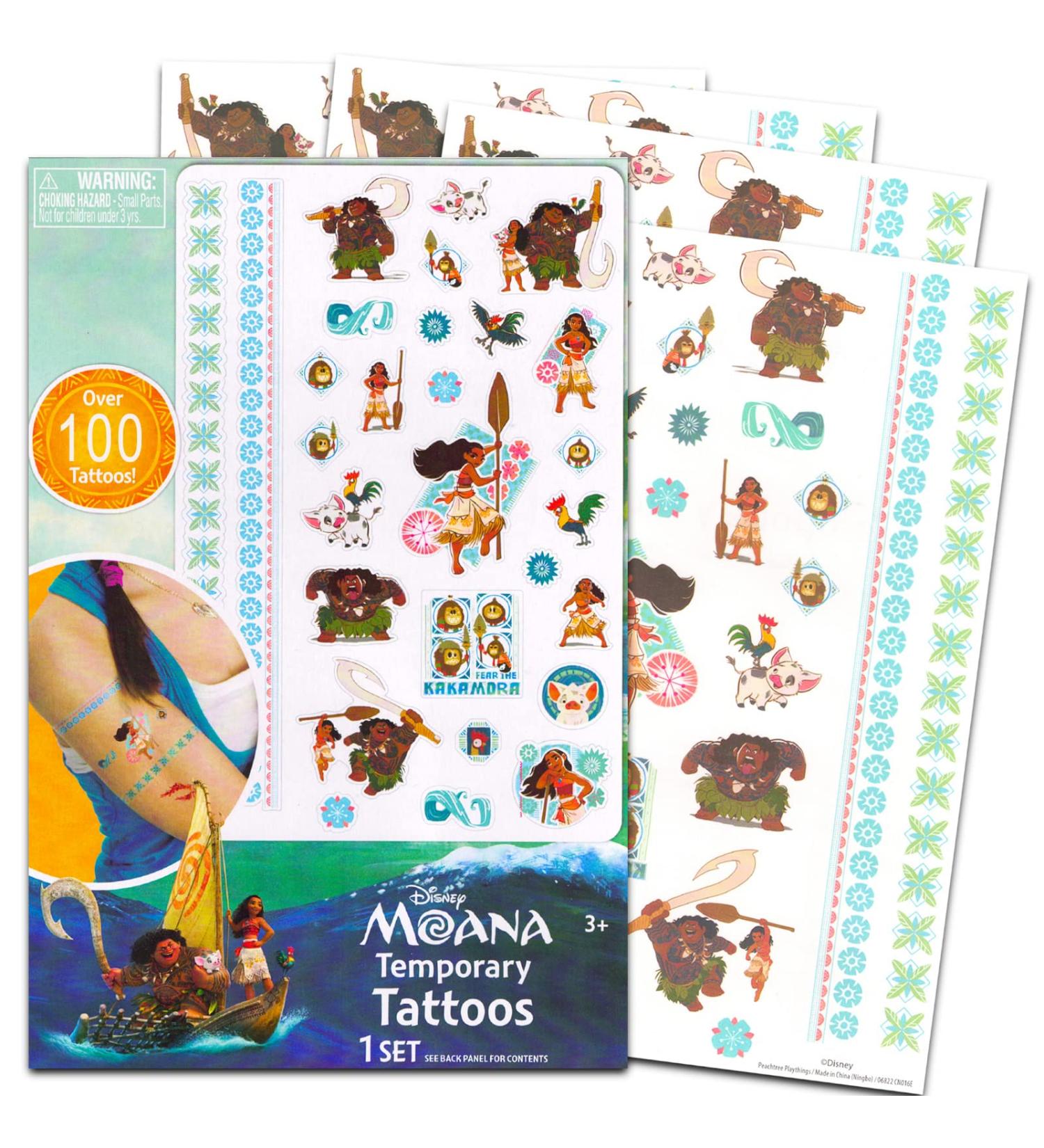 Disney Moana Tattoos Bundle   100+ Moana Tattoos Temporary for Kids Party Favors | Moana Temporary Tattoos Party Supplies